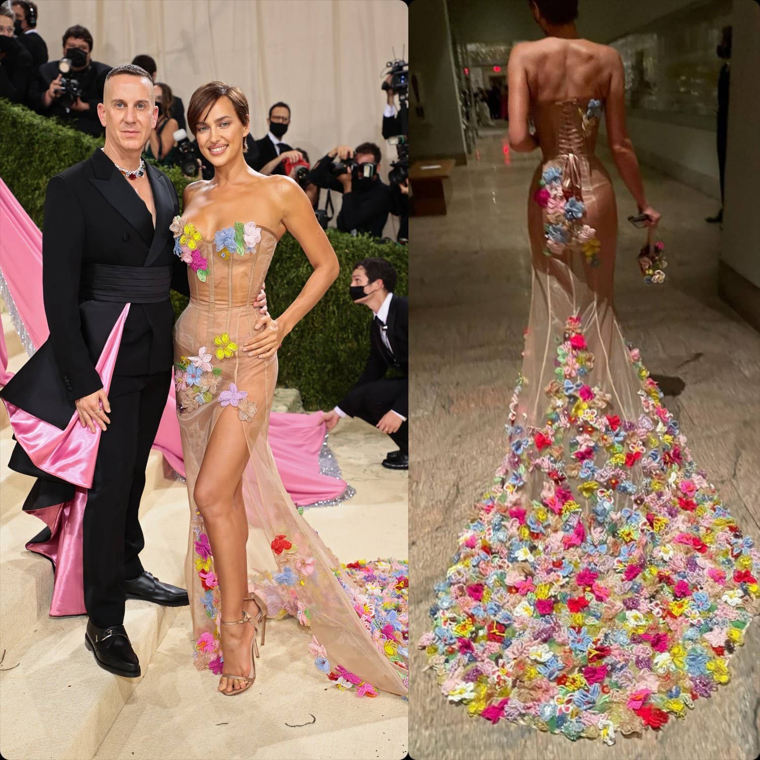 Jeremy Scott e Irina Shayk in Moschino al Met Gala 2021 di RUNWAY MAGAZINE