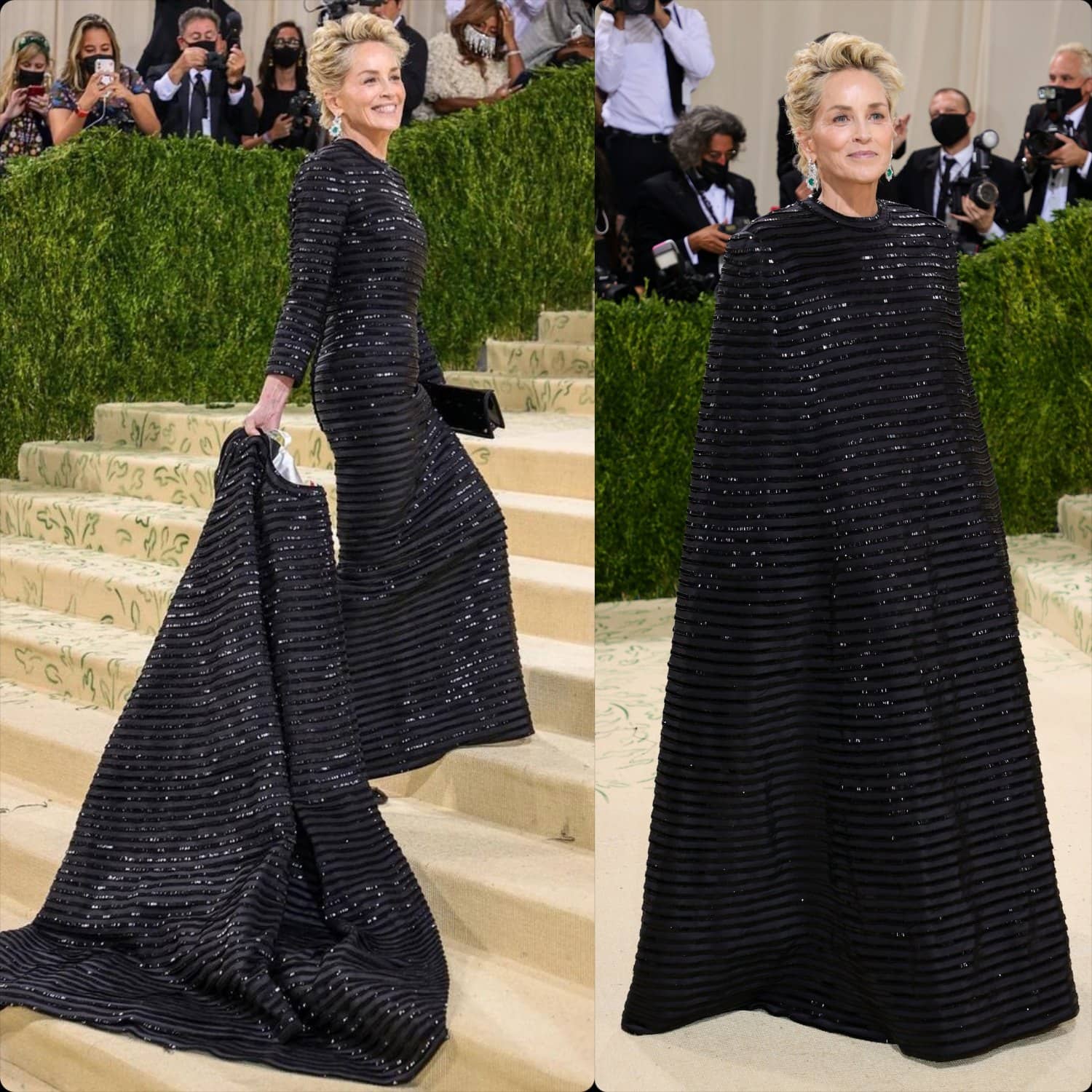 Sharon Stone in Thom Browne al Met Gala 2021 di RUNWAY MAGAZINE