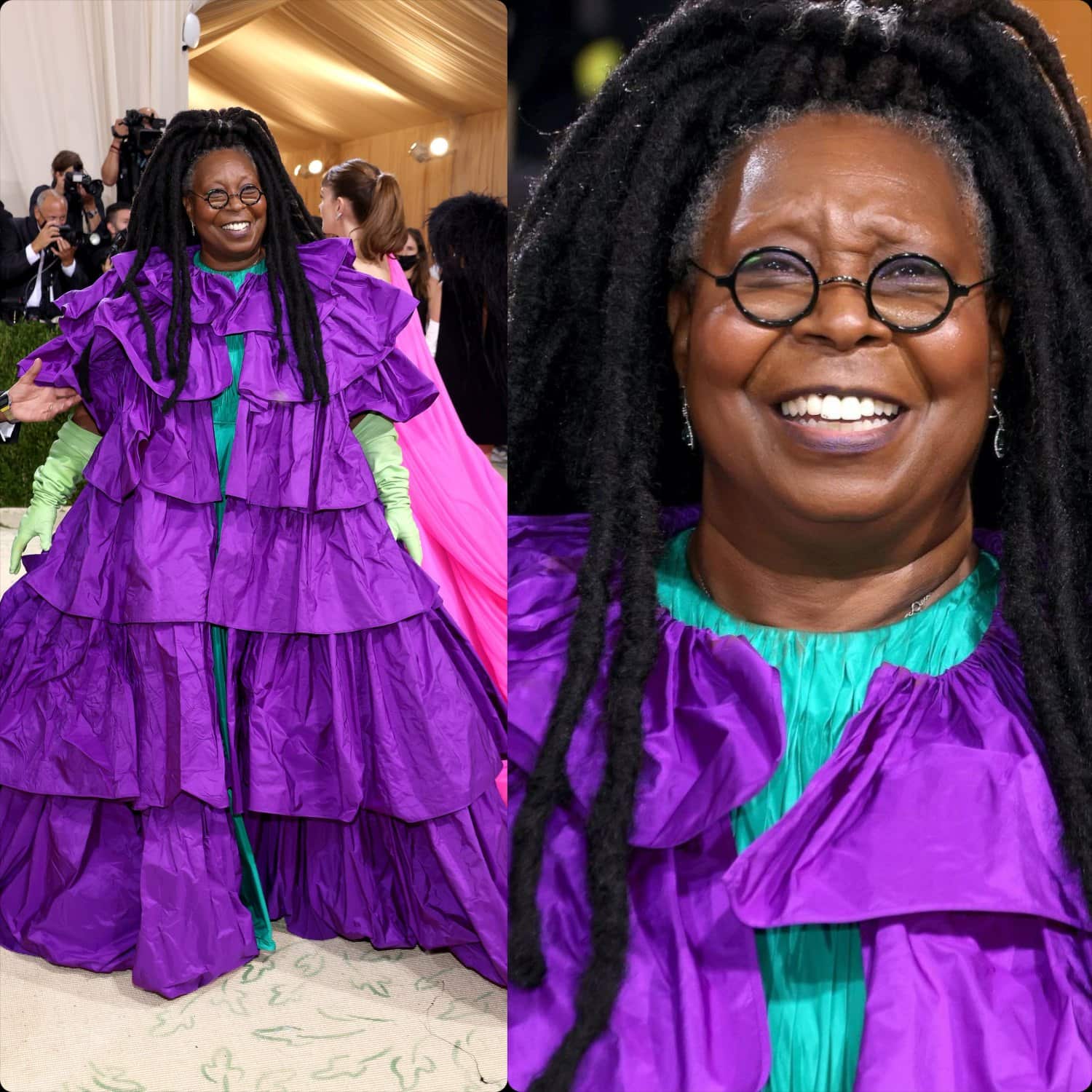 Whoopi Goldberg in Valentino con Pierpaolo Piccioli al Met Gala 2021 by RUNWAY MAGAZINE