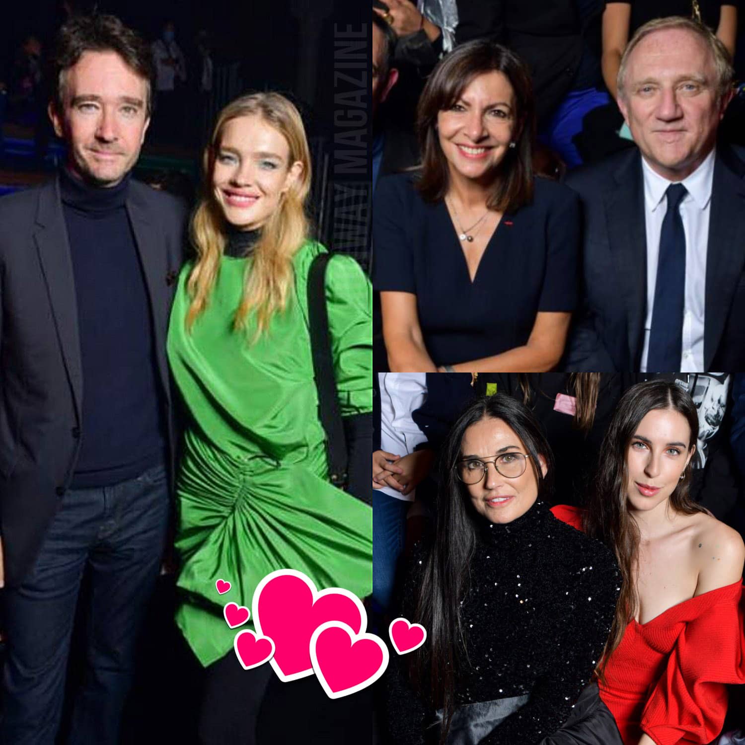 Hommage à Alber Elbaz - Demi Moore et Scout Willis, Anne Hidalgo et François-Henri Pinault, Natalia Vodianova et Antoine Arnault