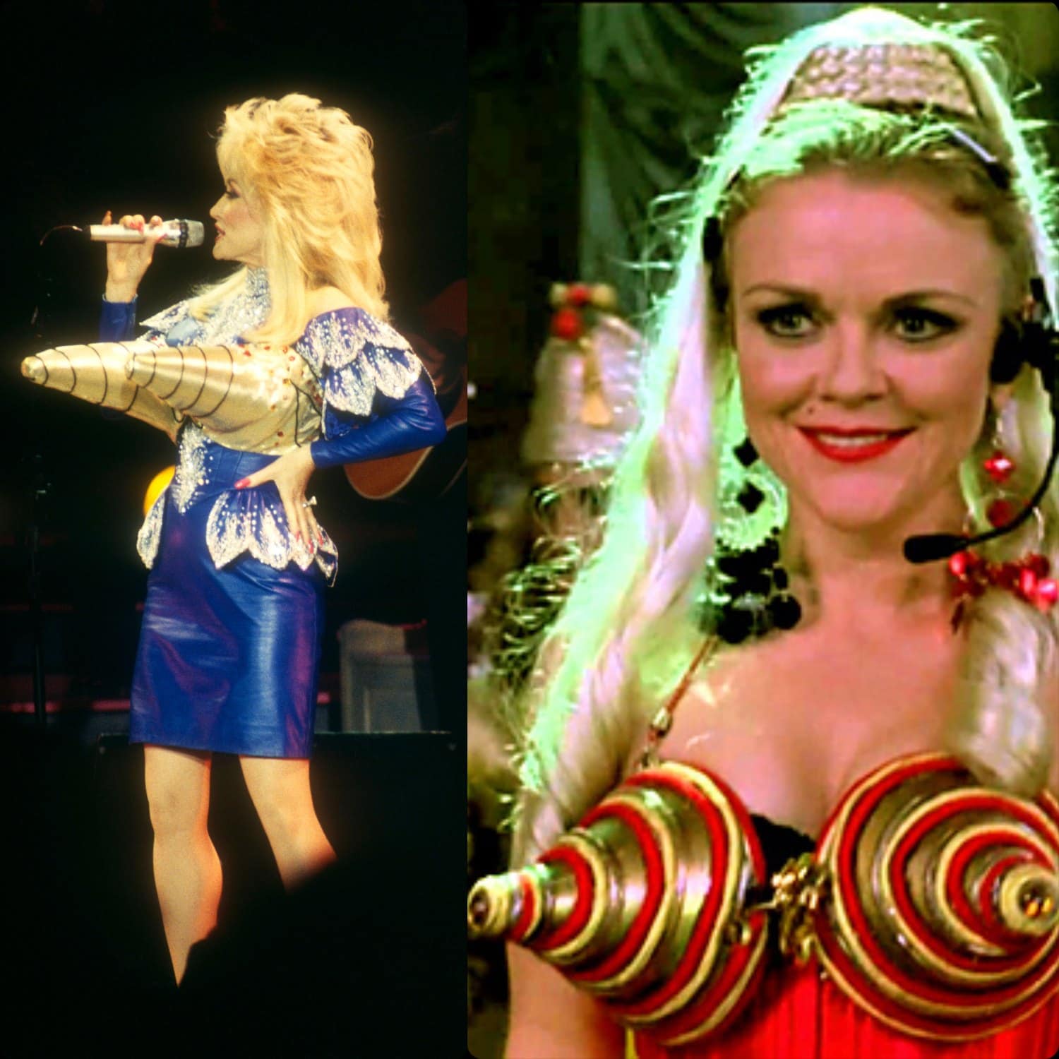 Concert de Dolly Parton par Ron Davis en 1992, et Stephanie Faracy en costume de Madonna dans Hocus Pocus, 1993