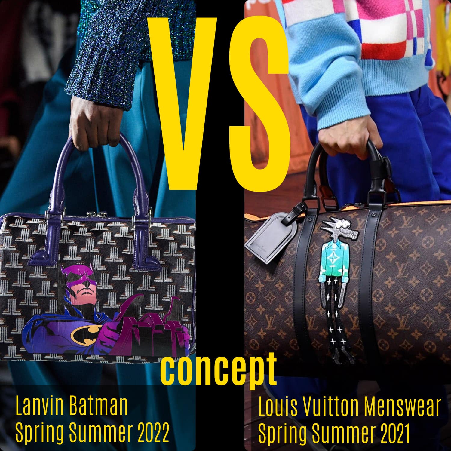 Louis Vuitton Printemps Été 2021 vs Lanvin Batman Printemps Été 2022