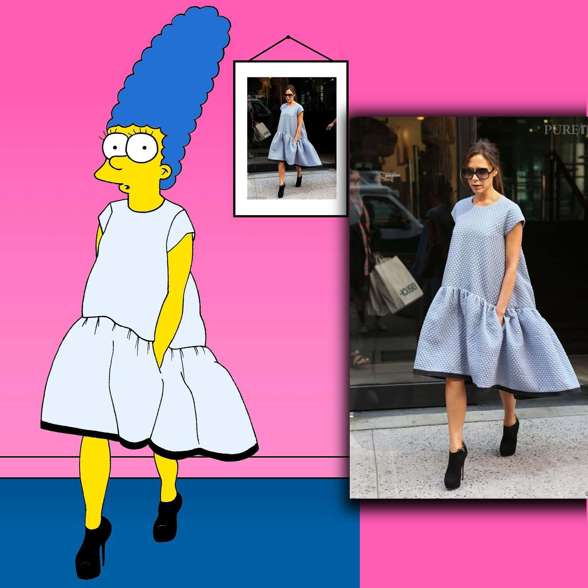 Marge Simpson AleXsandro Palombo Robes iconiques - Victoria Beckham porte sa propre robe New York en 2013