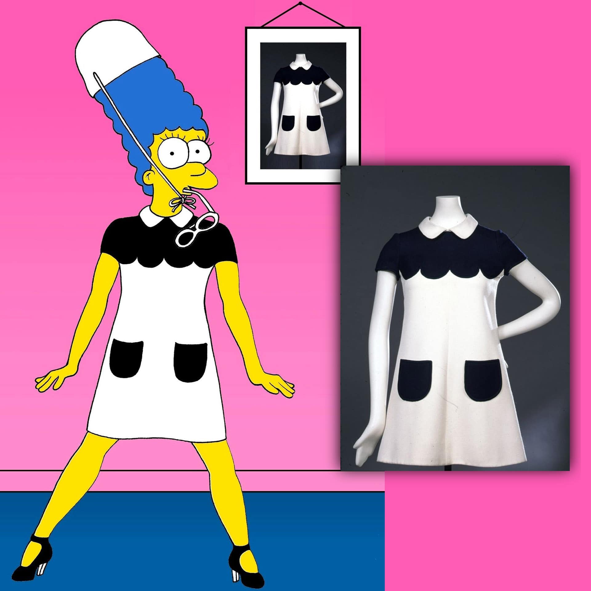 Robes iconiques Marge Simpson - AleXsandro Palombo - Andre Couregges in Sixties Paris