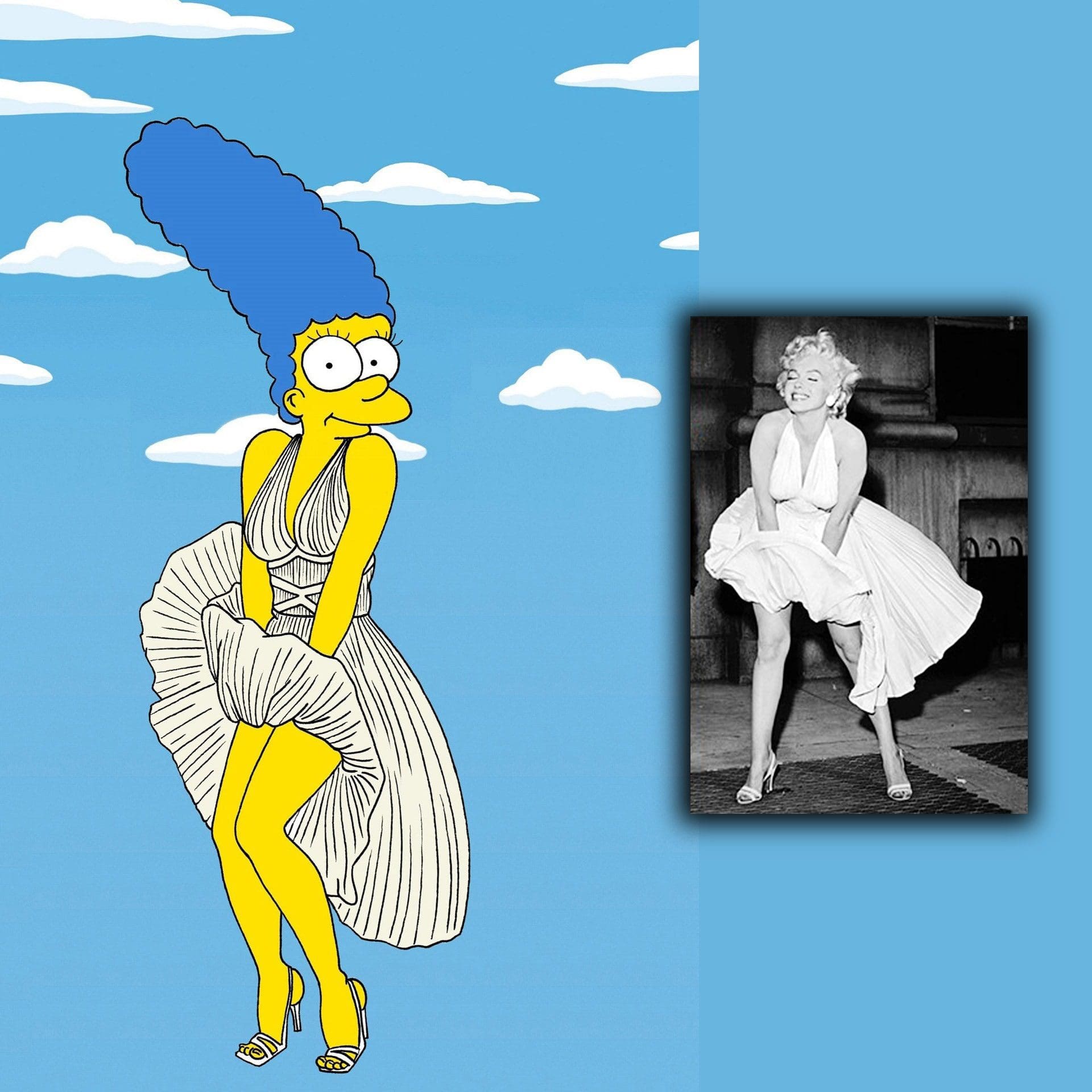 Robes emblématiques Marge Simpson - AleXsandro Palombo - Marilyn Monroe Certains l'aiment Robe blanche chaude