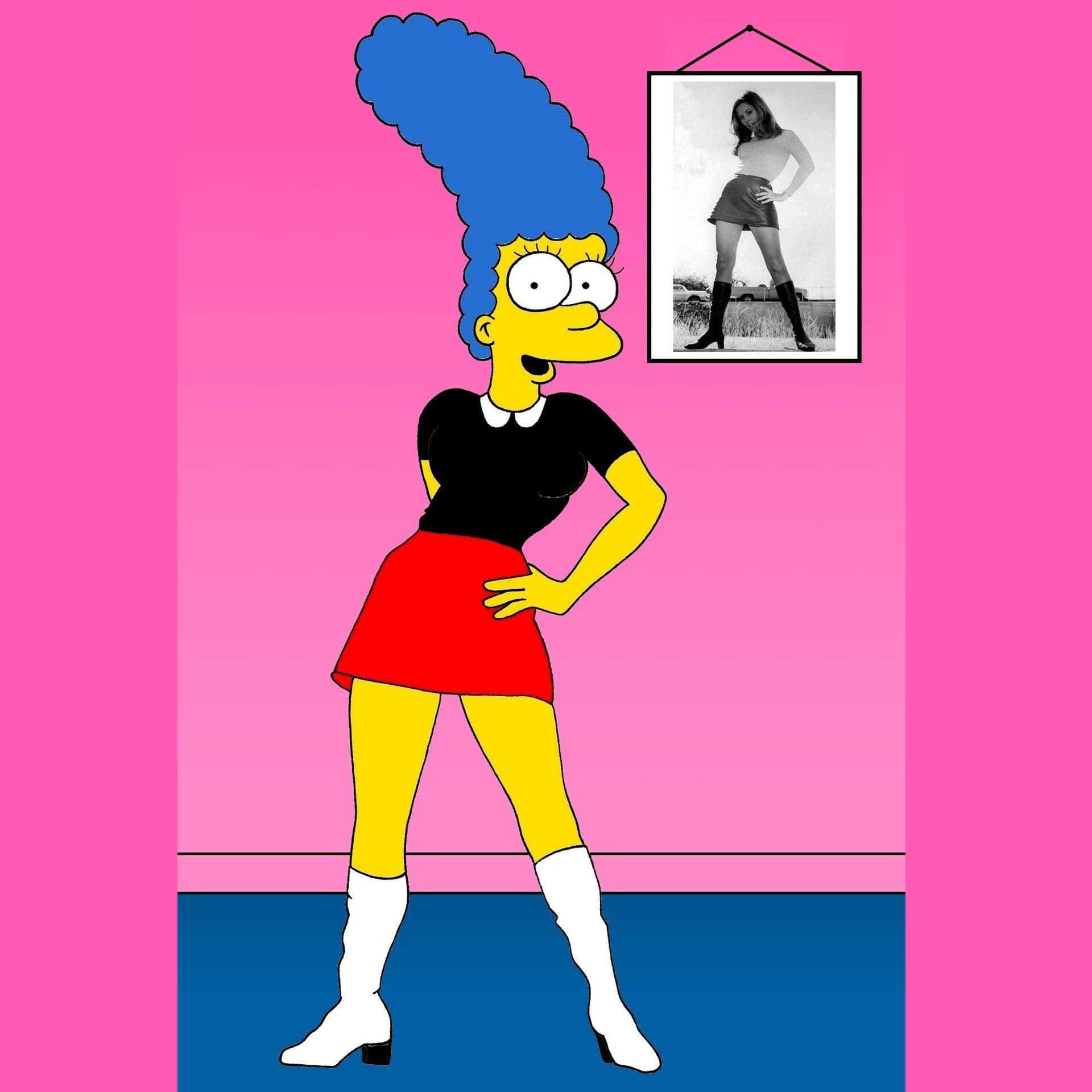 Robes iconiques Marge Simpson - AleXsandro Palombo - Look Mary Quant en célèbre mini-jupe