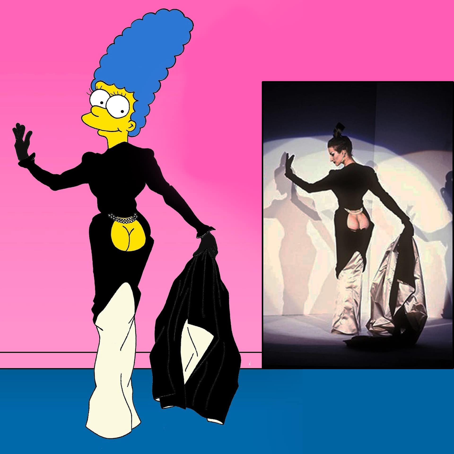 Robes iconiques Marge Simpson - AleXsandro Palombo - Robe Thierry Mugler de 1995
