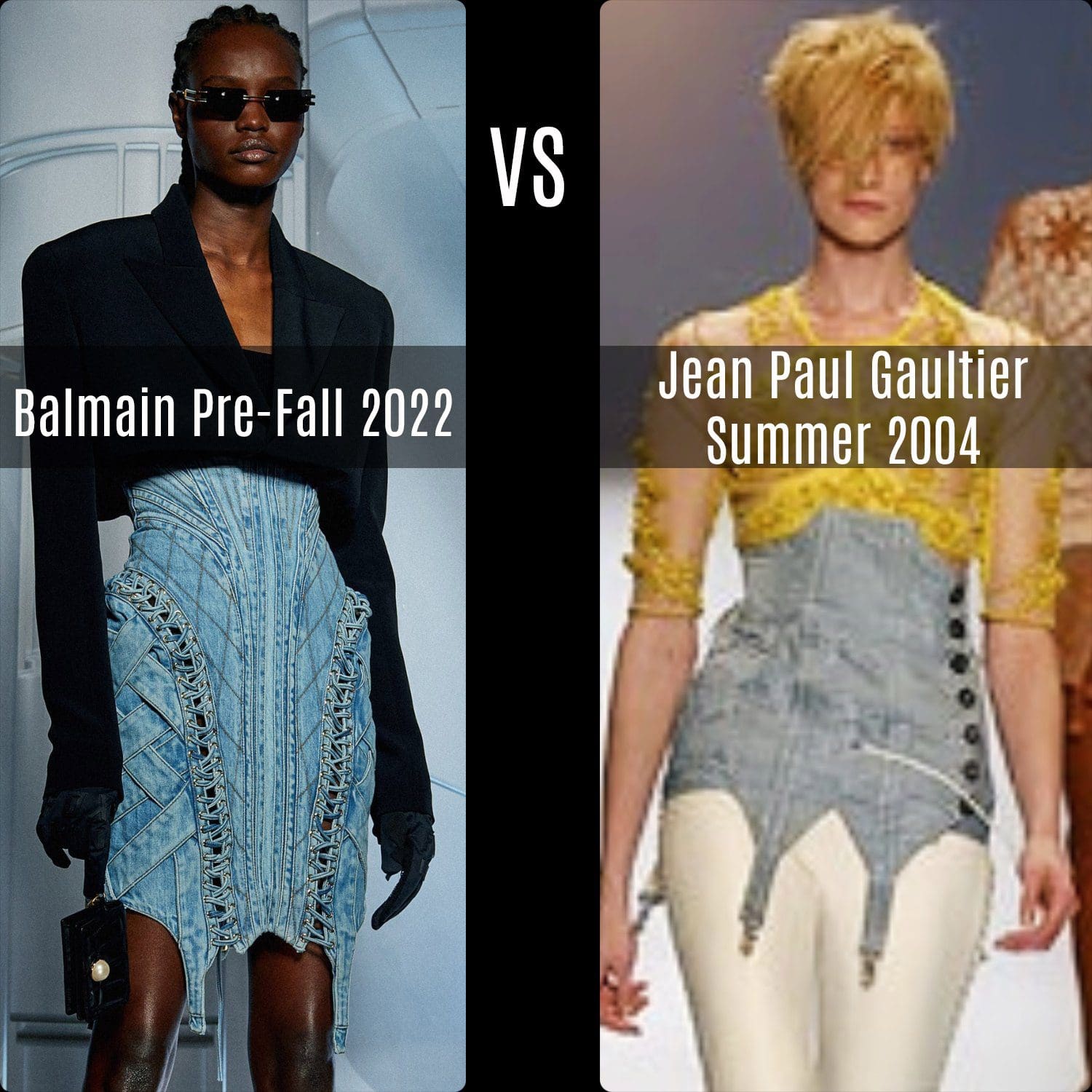 Balmain Pre-Fall 2022 vs Jean Paul Gaultier Summer 2004 by RUNWAY MAGAZINE