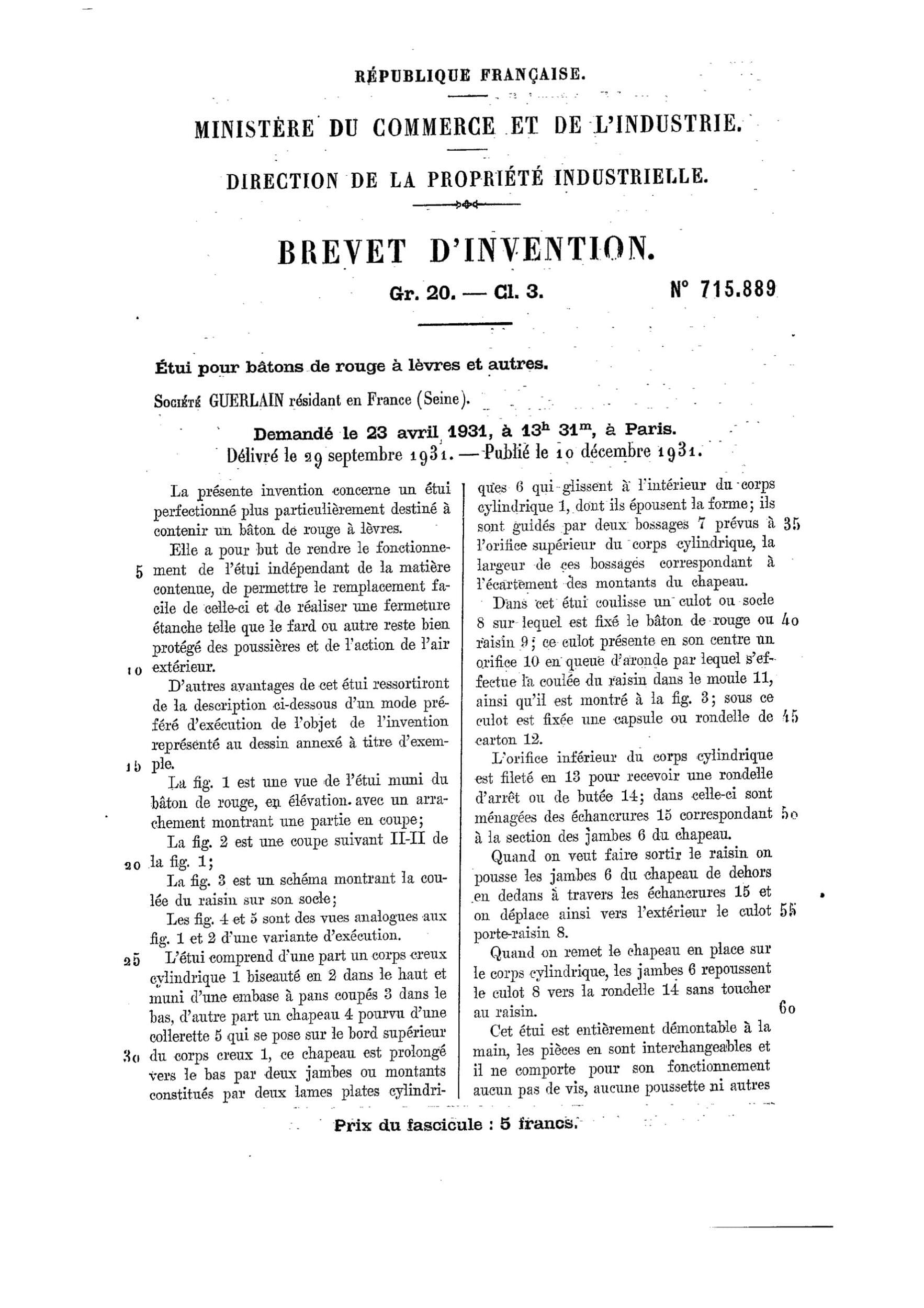 Tresors INPI - 1931 Rossetto