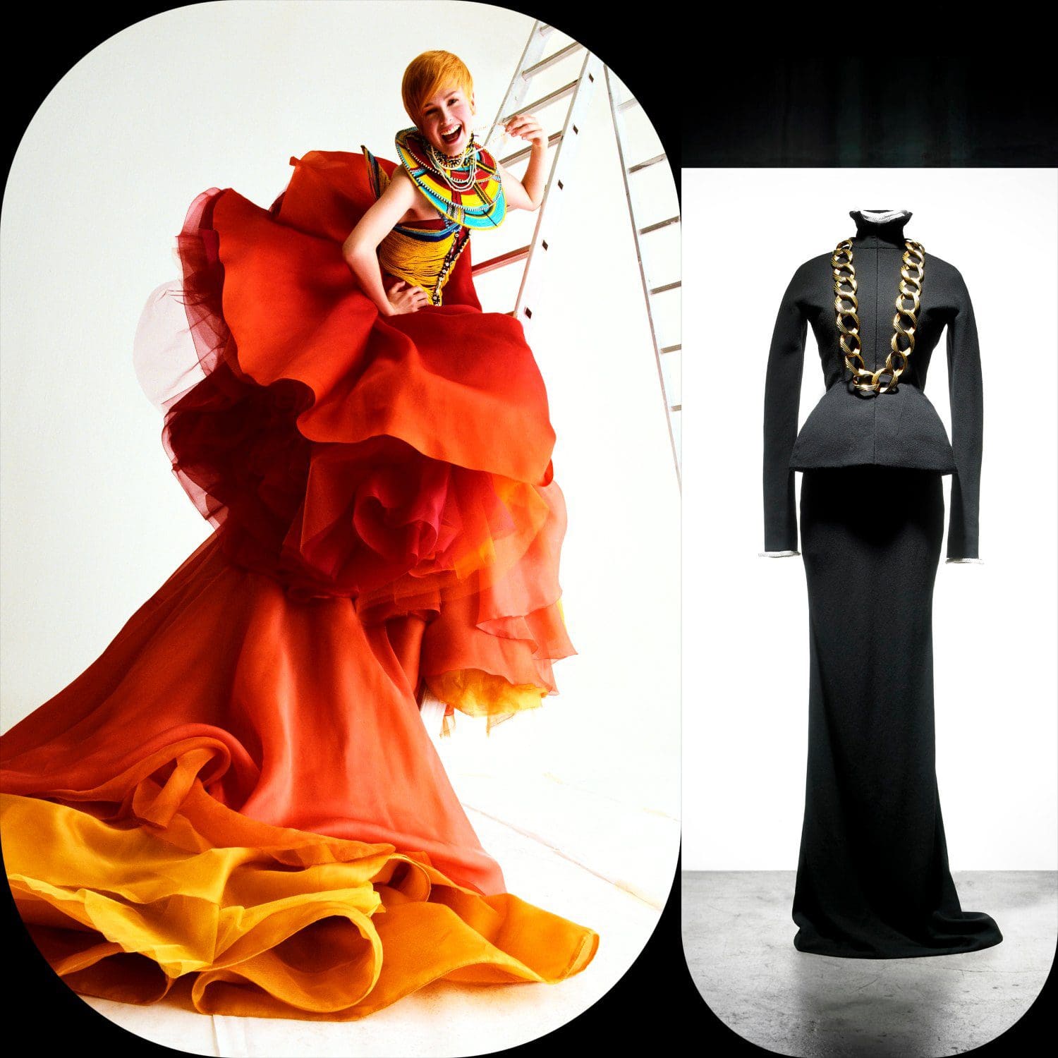 John Galliano ジョンガリアーノ　ブラック ロングドレス John Galliano（ジョンガリアーノ）のブラックのマキシドレス