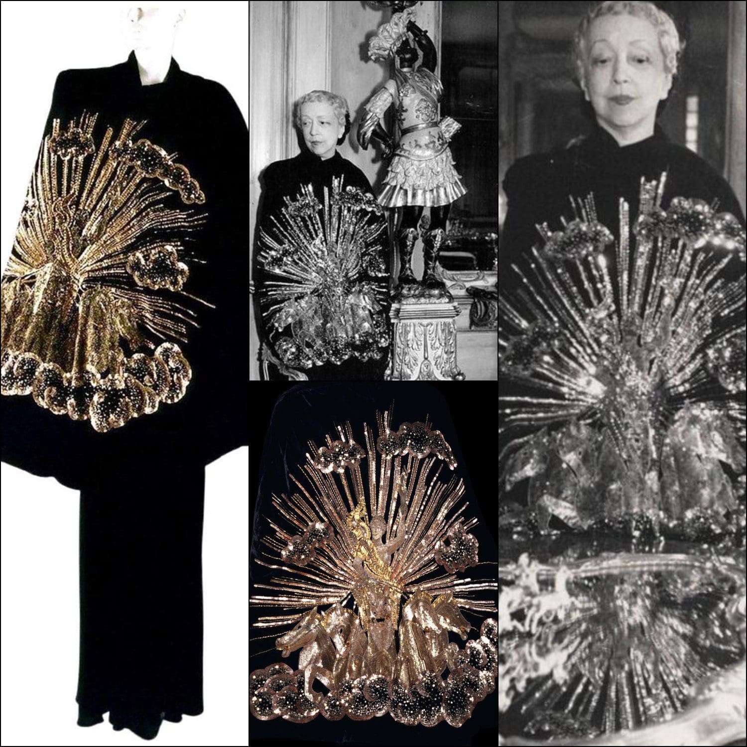 Replica of Elsa Schiaparelli and Christian Bérard velvet cape Fall Winter 1938-1939