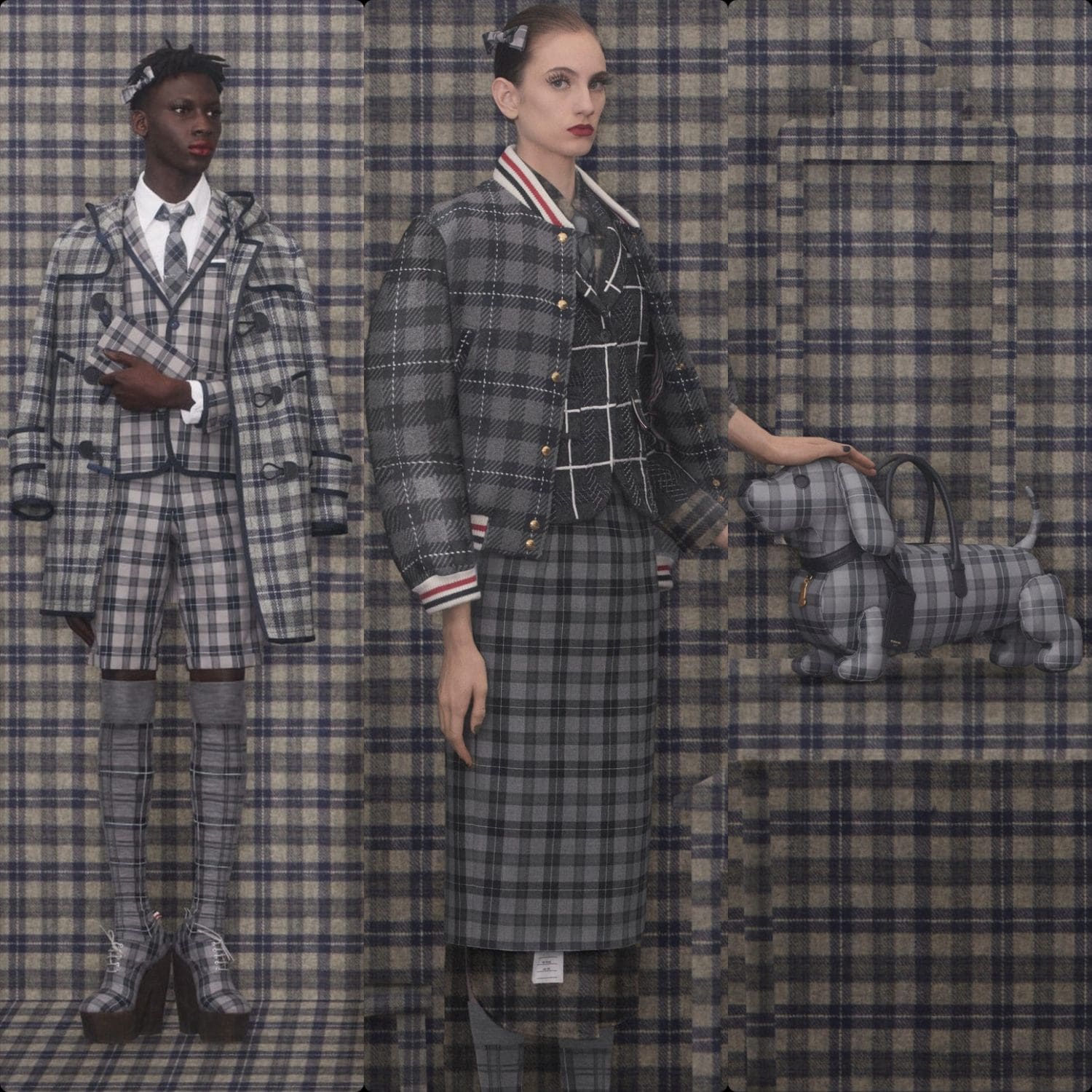 Thom Browne outono inverno 2022-2023 Tartã por RUNWAY MAGAZINE