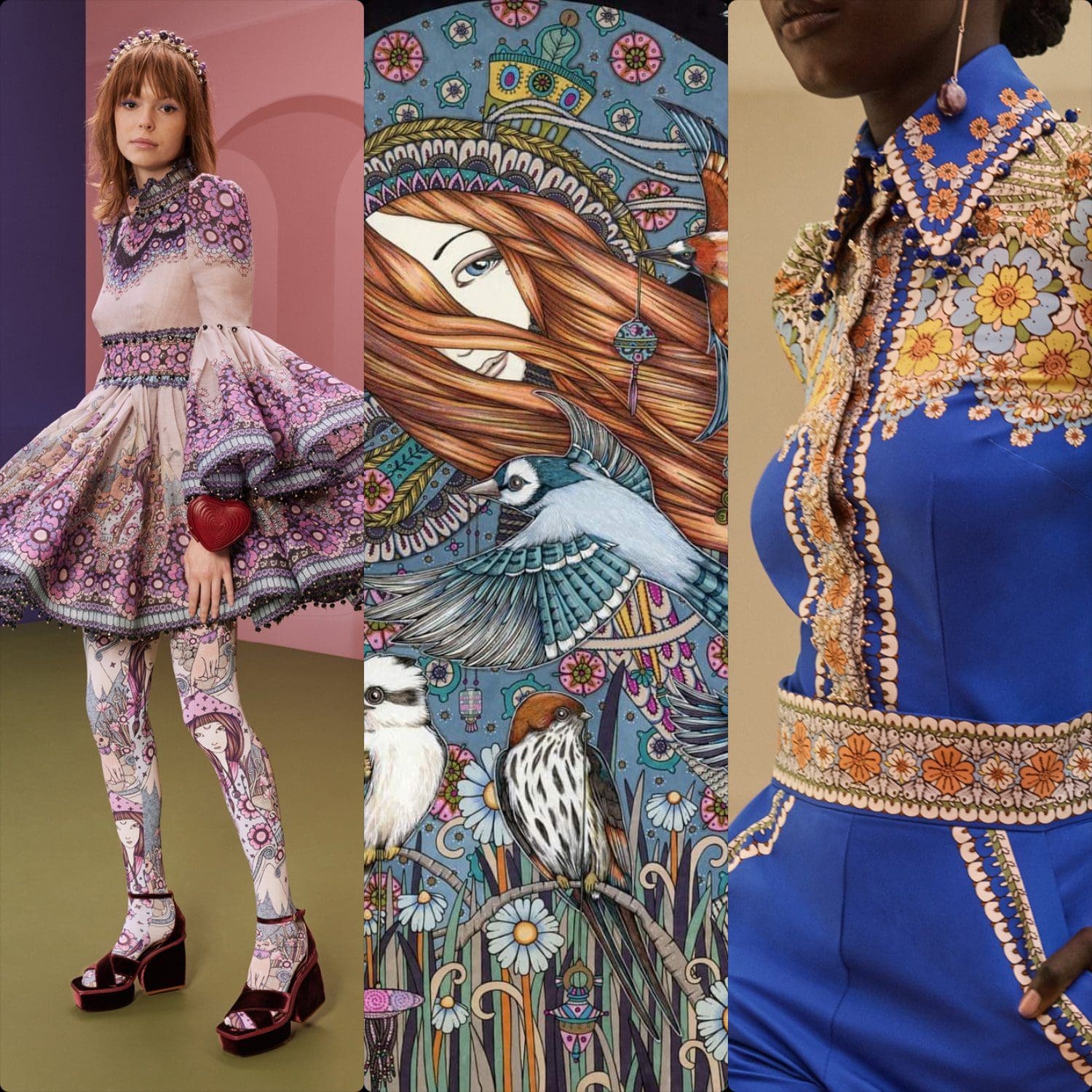 Zimmermann Fall Winter 2022-2023 by Scottish Artist Anita Inverarity - RUNWAY MAGAZINE