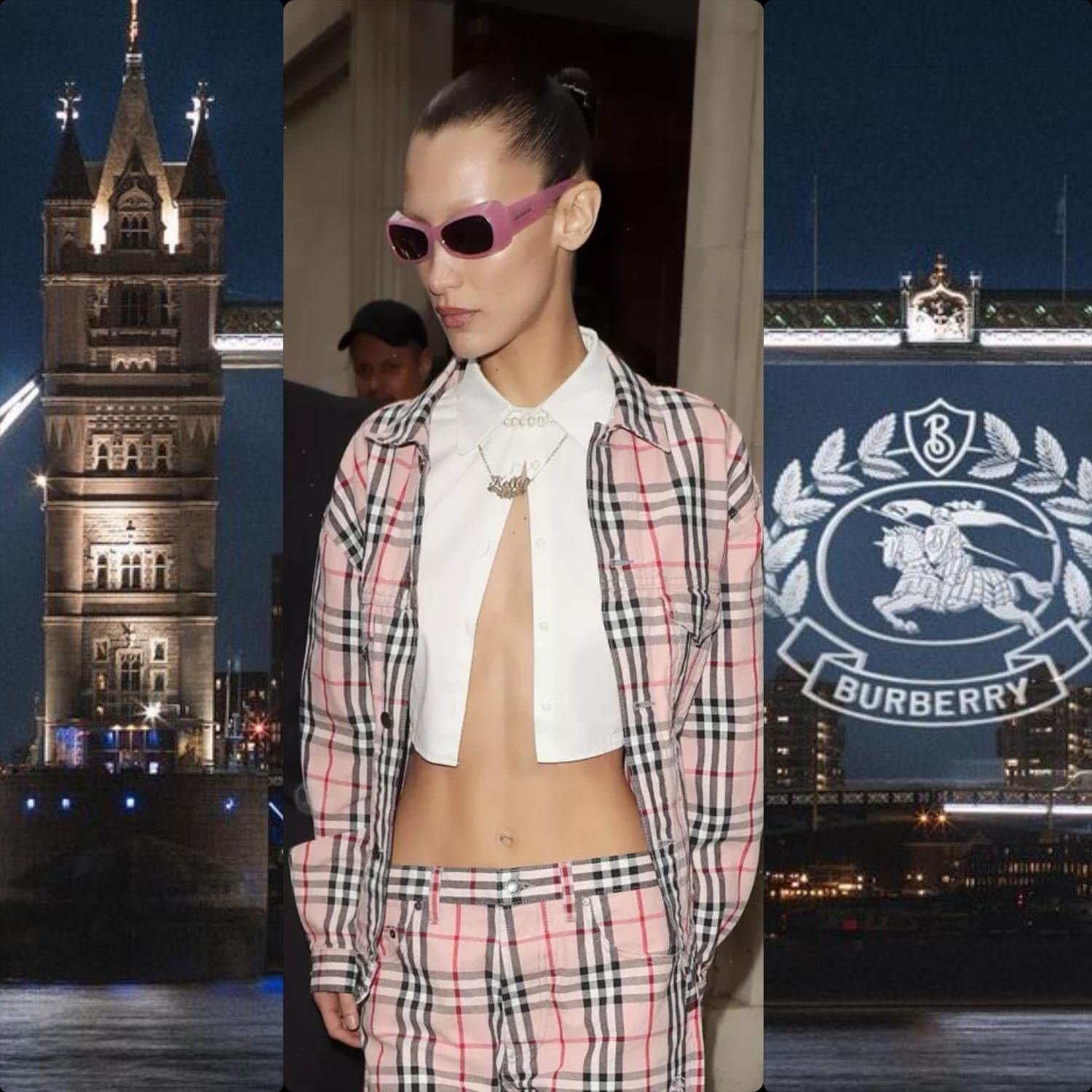 Bella Hadid en Burberry Otoño Invierno 2022-2023 Londres Runway Revistas