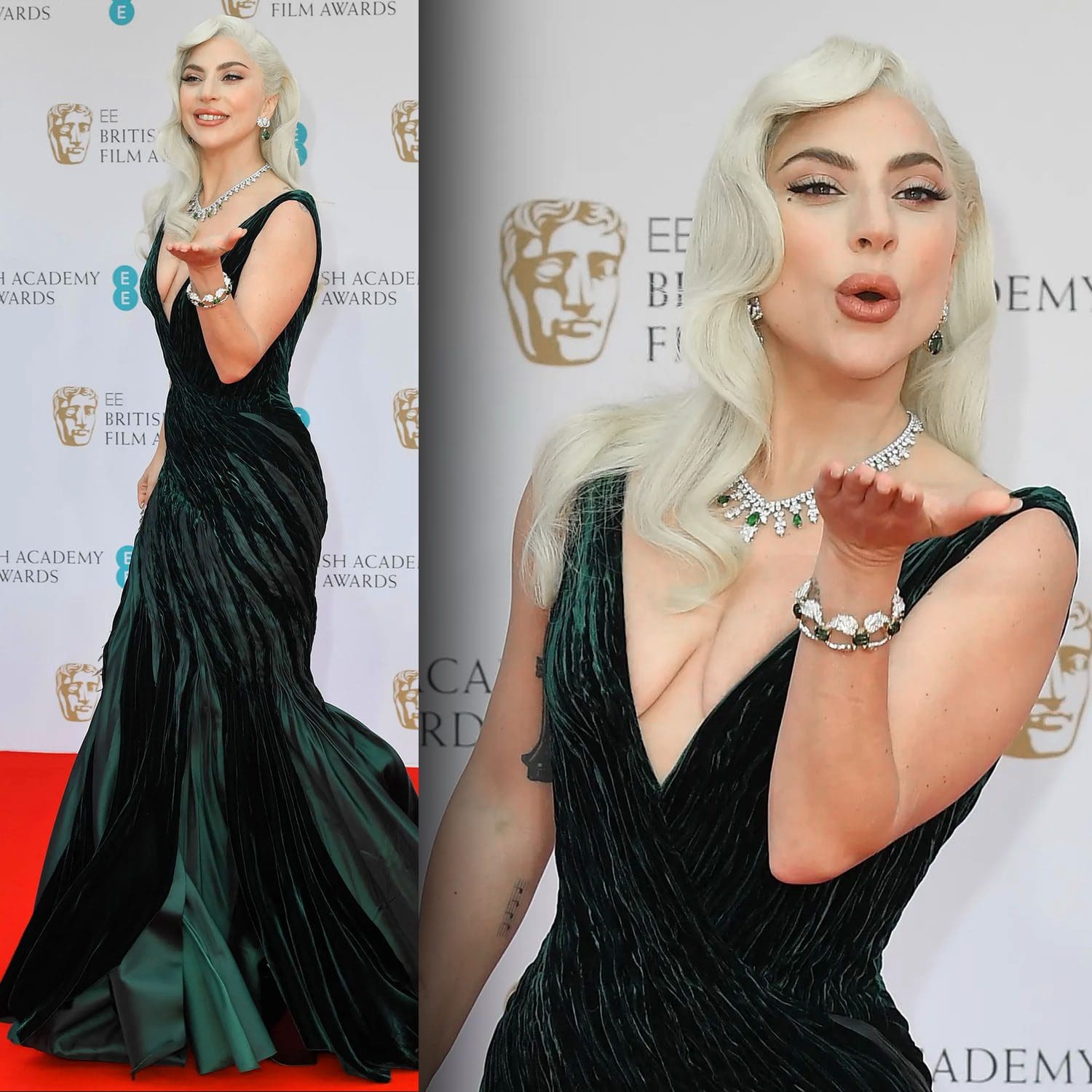 Lady Gaga en Ralph Lauren aux BAFTA Awards 2022 par RUNWAY MAGAZINE