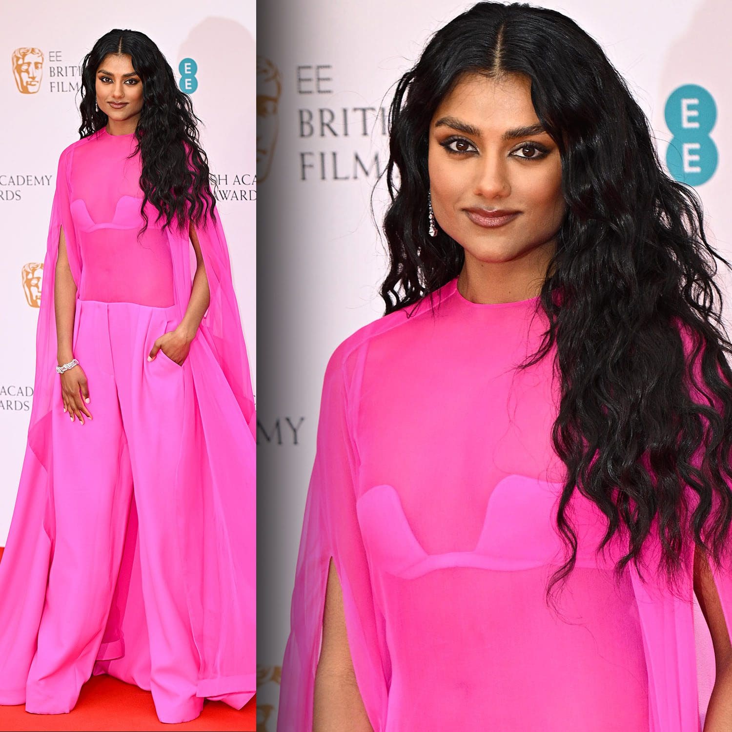 Simone Ashley dans Valentino Pink PP automne 2022-2023 aux BAFTA Awards 2022 par RUNWAY MAGAZINE