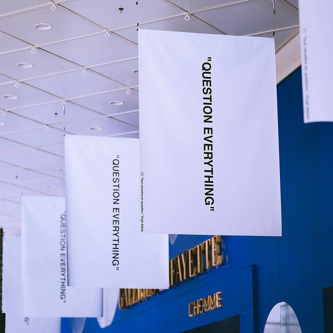 Proyecto cultural Off-White y Galeries Lafayette con entrenamiento en skate