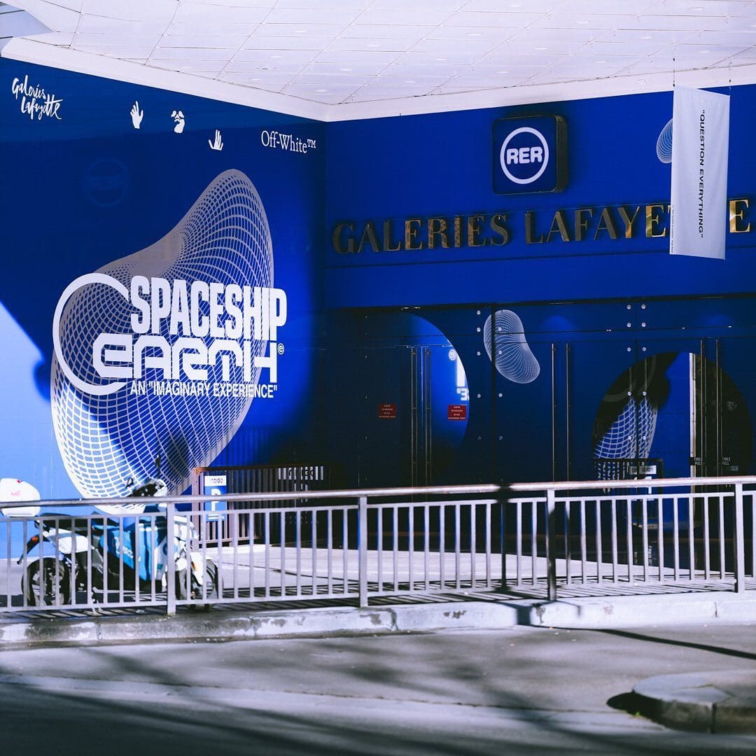 Proyecto cultural Off-White y Galeries Lafayette con entrenamiento en skate