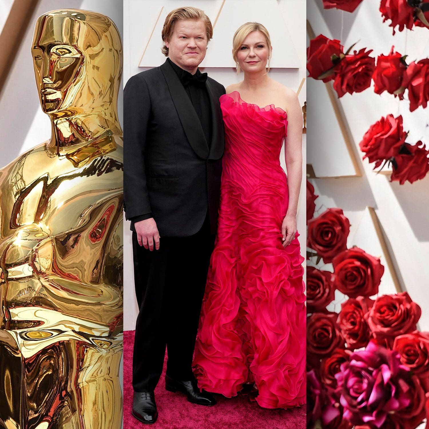 Jesse Plemons y Kirsten Dunst visten vestidos vintage de Christian Lacroix para asistir a los Oscar 2022 Runway Revistas