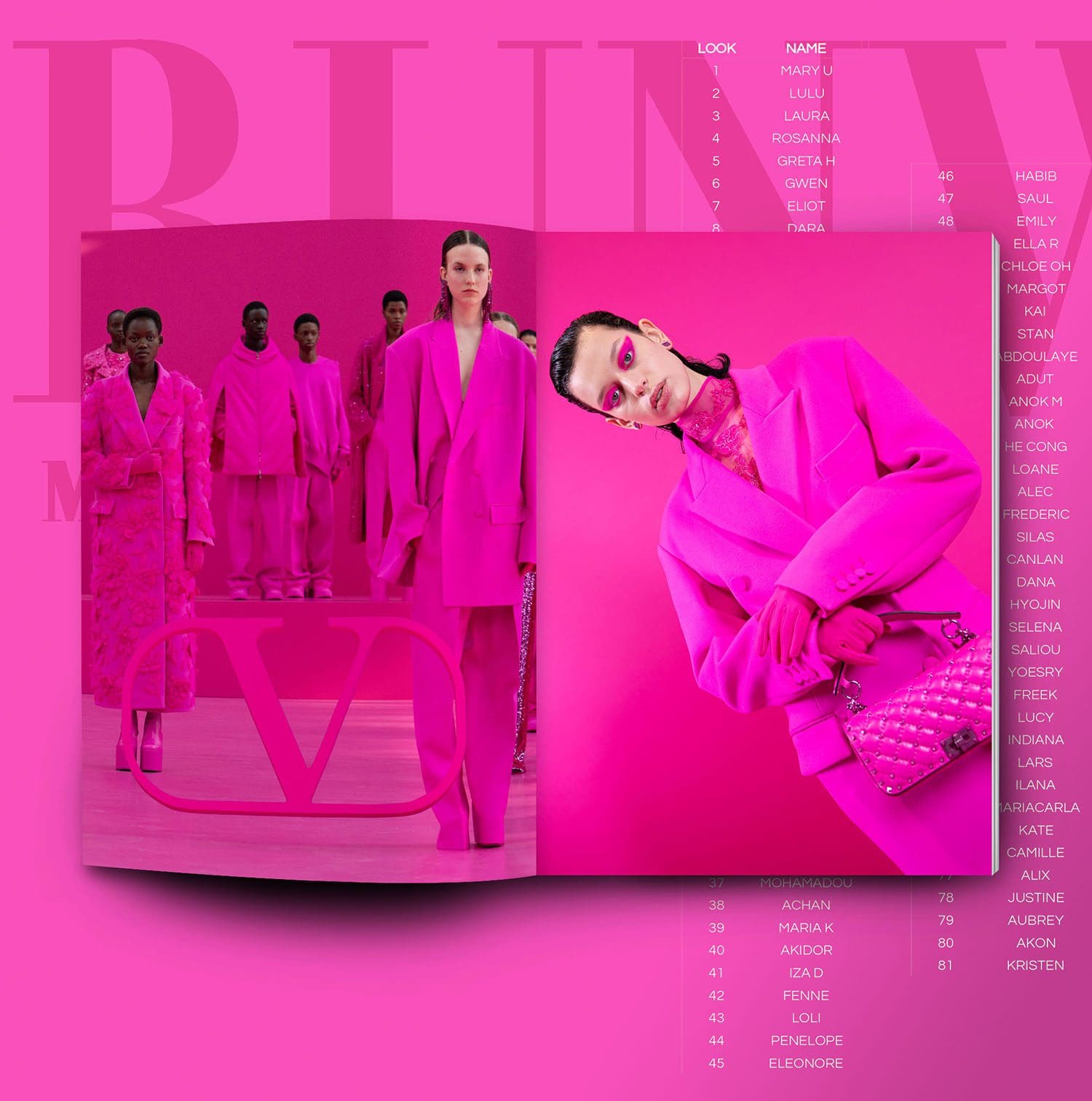 Especial Valentino Rosa Issue Outono 2022-2023 Runway revista