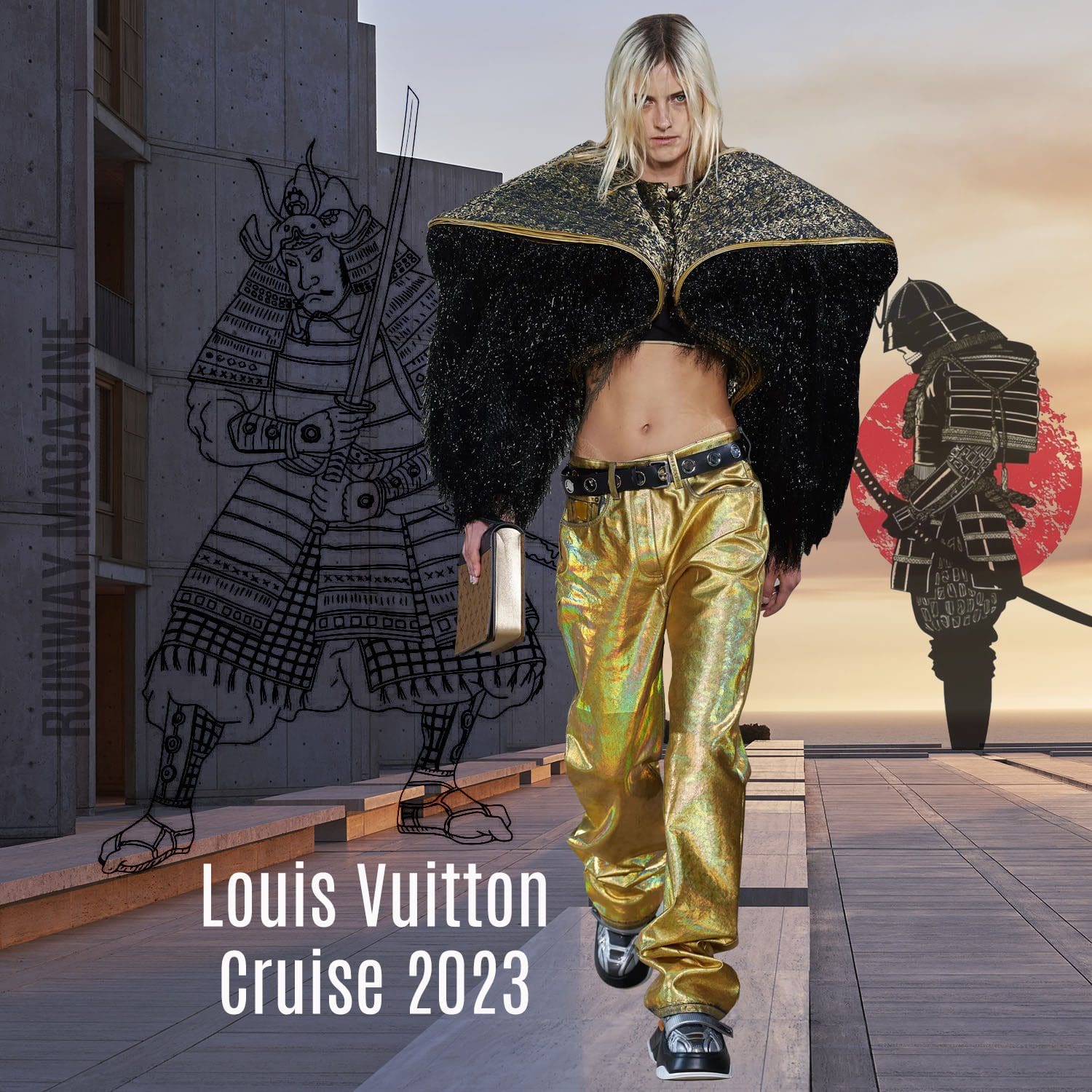Louis Vuitton Samurai of Sun - Cruise Resort 2023 Runway Magazine