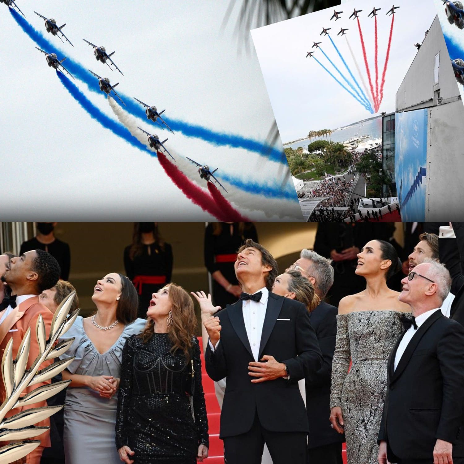 Special Tribute to Tom Cruise at Cannes Film Festival 2022 - French fighter jets flyby show