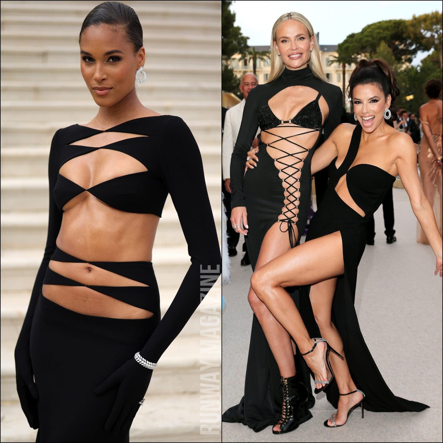 Cindy Bruna, Natasha Poly and Eva Longoria at amfAR Gala Cannes 2022 Runway Magazine