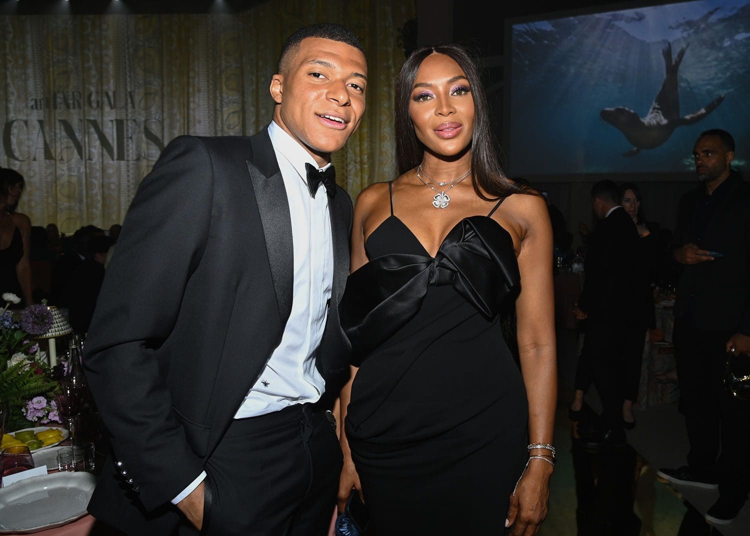 Naomi Campbell and Kylian Mbappé at amfAR Gala Cannes 2022 Runway Magazine