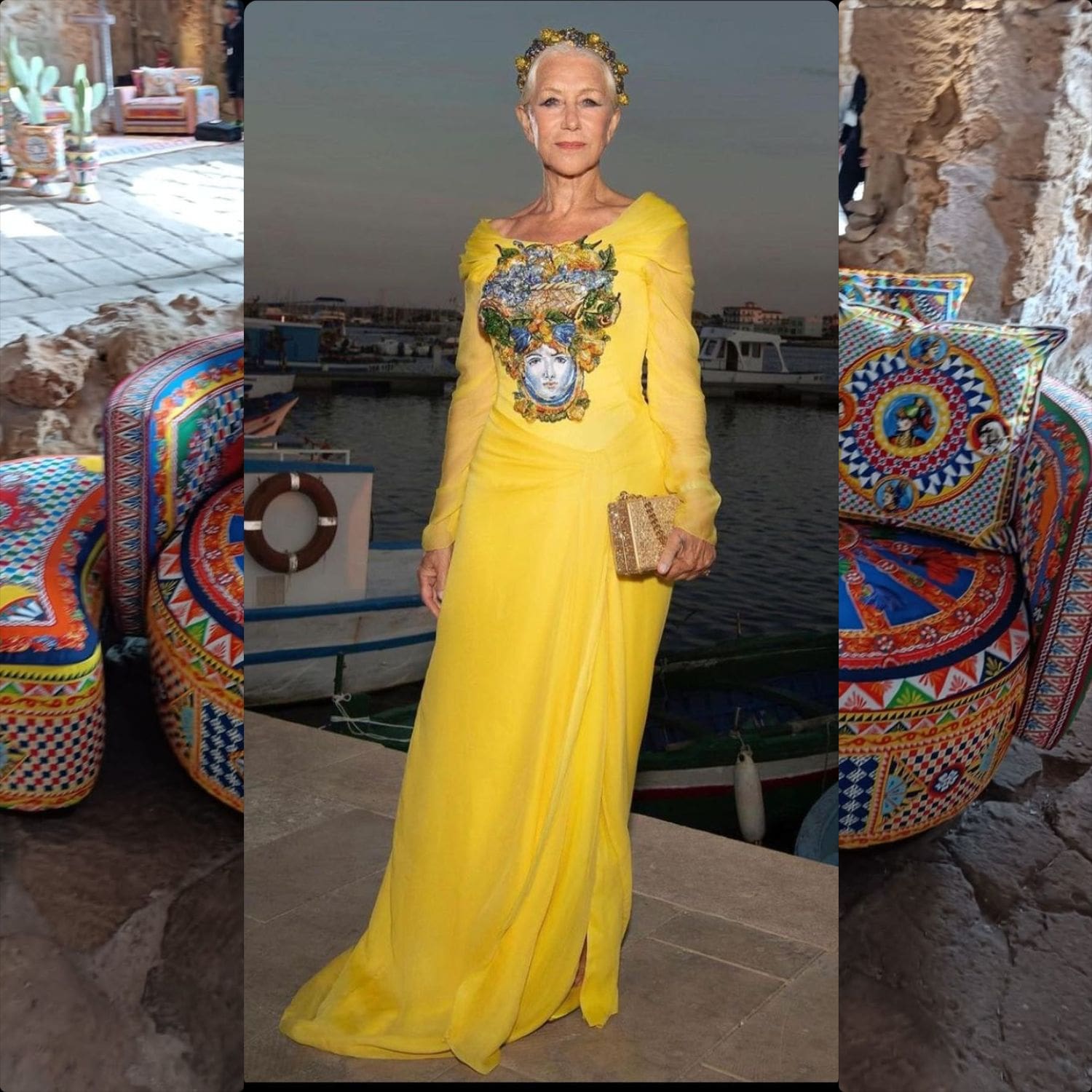 Helen Mirren at Dolce Gabbana Siracusa 2022 Runway Magazine