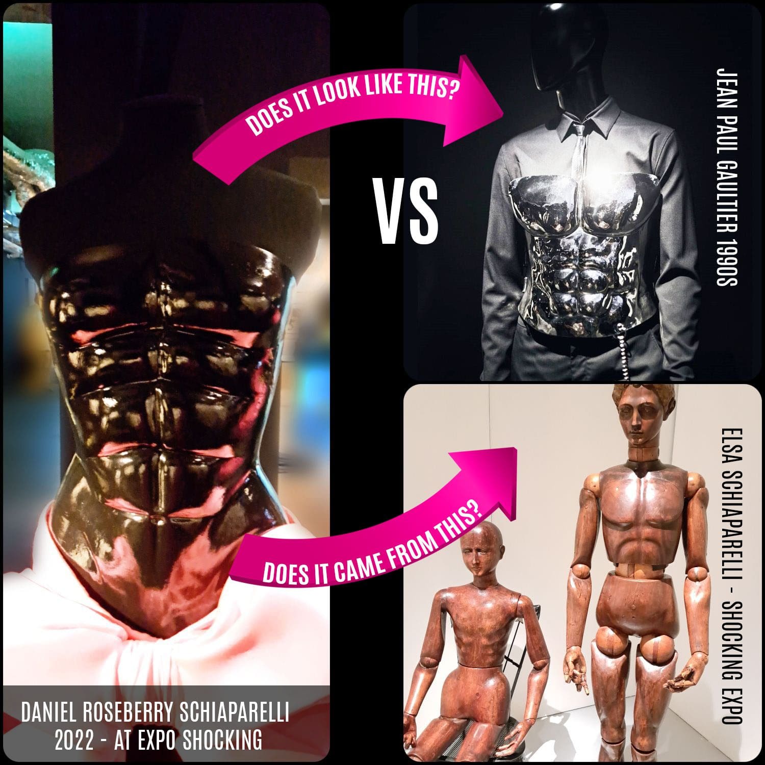 Daniel Roseberry pour Schiaparelli vs Jean Paul Gaultier bustier années 1990