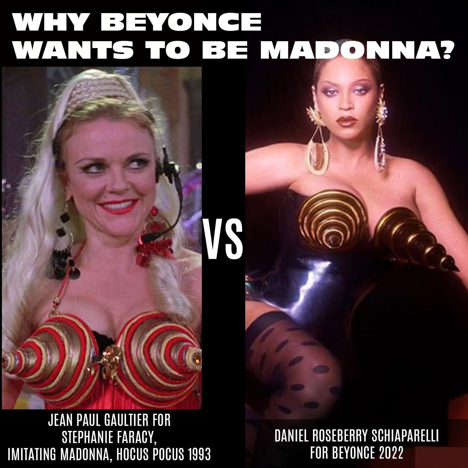 JP Gaultier for Stephanie Faracy – Hocus Pocus 1993 vs Daniel Roseberry for Schiaparelli HC Spring Summer 2022