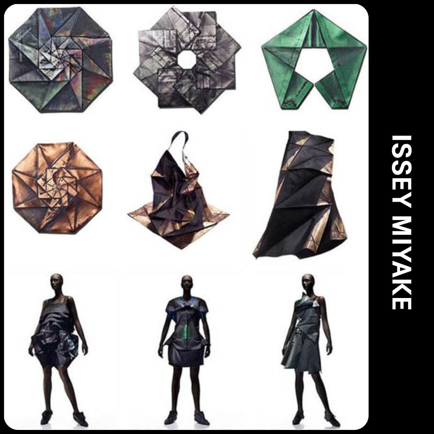 イッセイミヤケ 1325. 箔プリント折り紙プリーツトップス ISSEY MIYAKE（イッセイミヤケ） 1325. 箔プリント折り紙