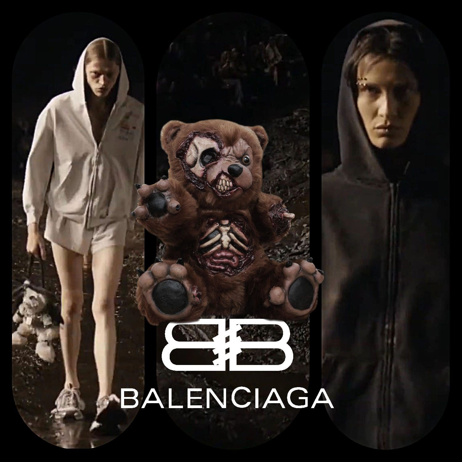 13 Bella Hadid 为 Balenciaga 拍摄春夏广告 2023 泥浆秀 Runway 杂志