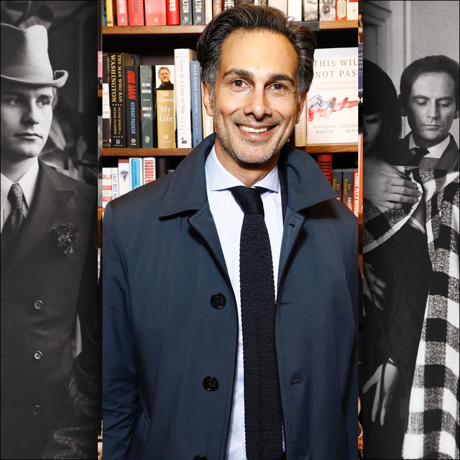 Amin Jaffer en la firma de libros Pierre Cardin Mode Mythe Modernitee