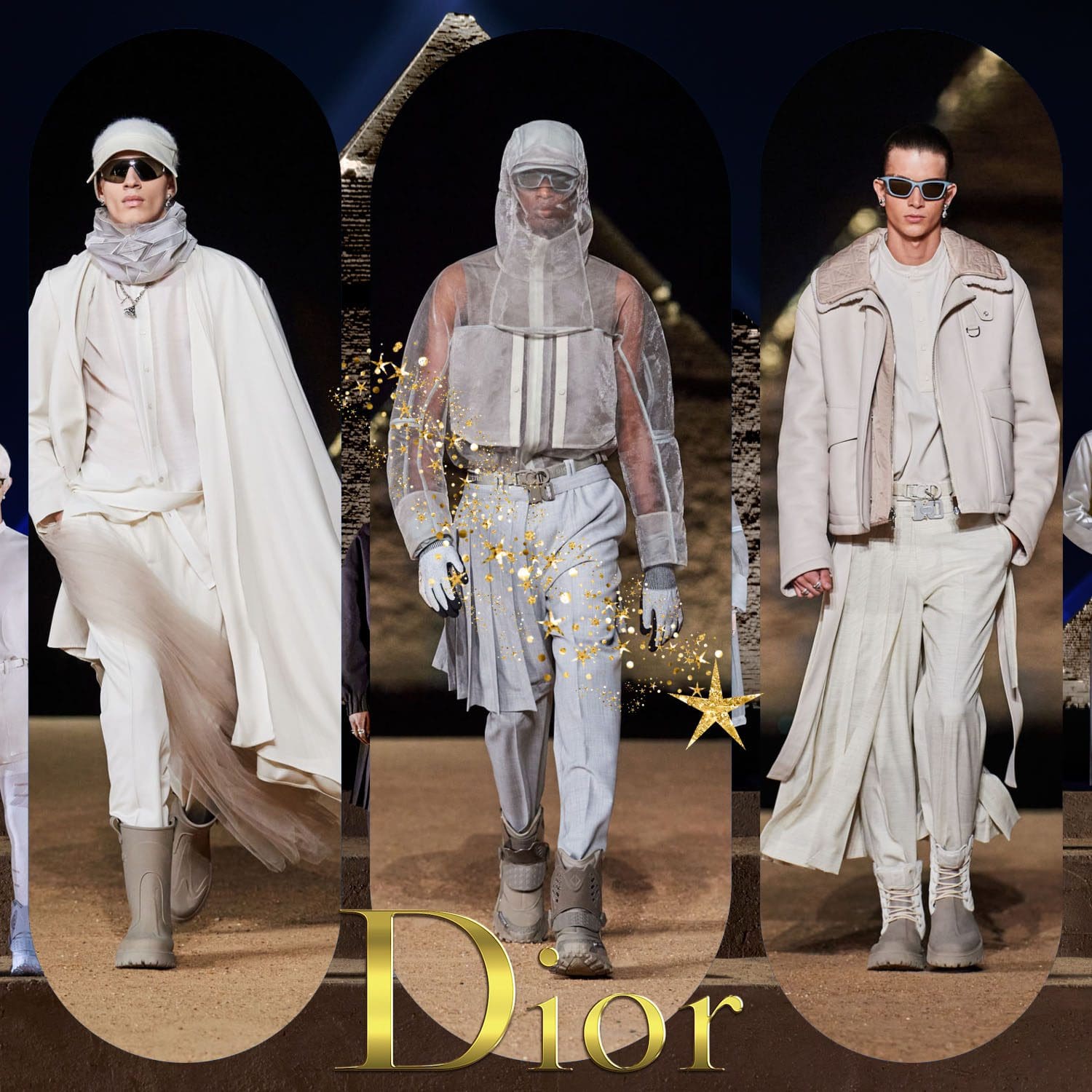 3 Dior Hombres Egipto Pirámides De Giza Pre Otoño 2023 Runway Revistas