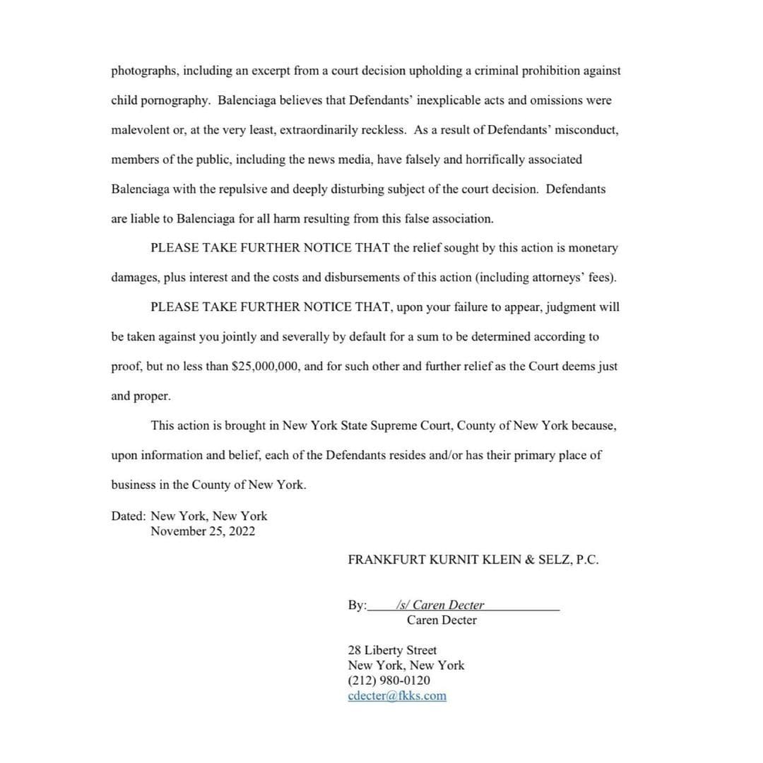 Balenciaga 25M lawsuit against North Six Inc and Nicholas Des Jardins Inc 2