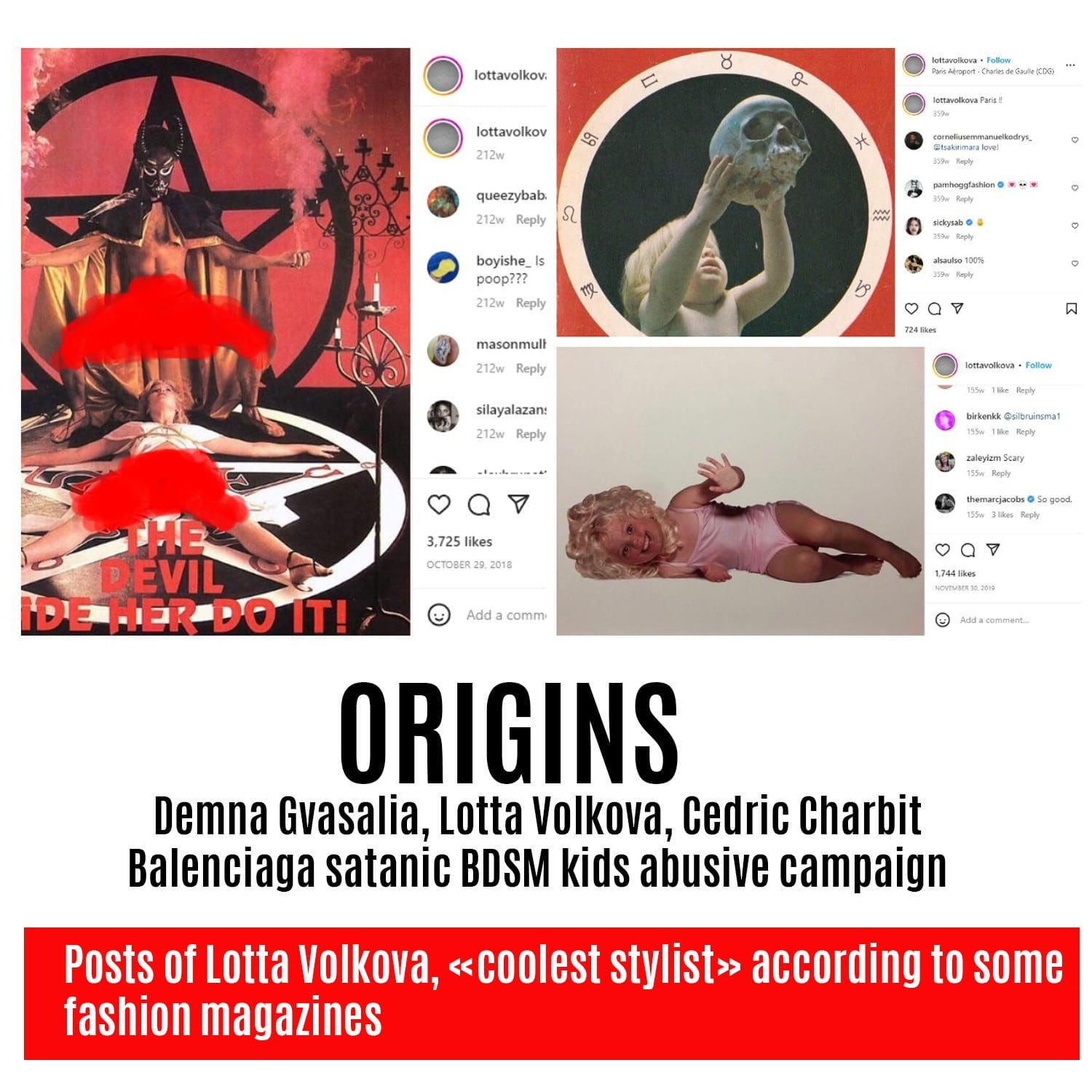Origins Demna Gvasalia Lotta Volkova Cedric Charbit Balenciaga satanic BDSM kids abusive campaign 1