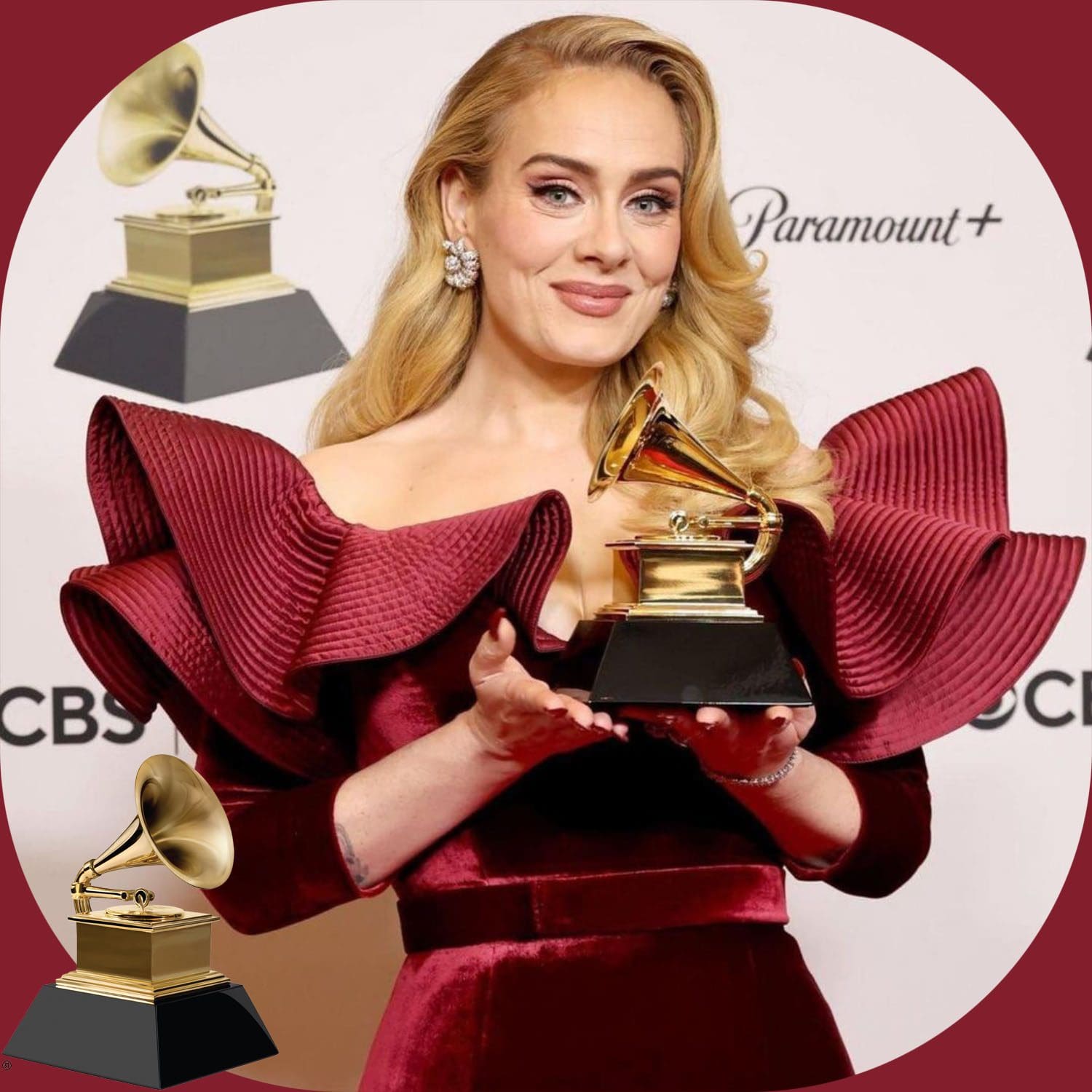 Adele no Grammy Awards 65 por Runway revista 2023 4