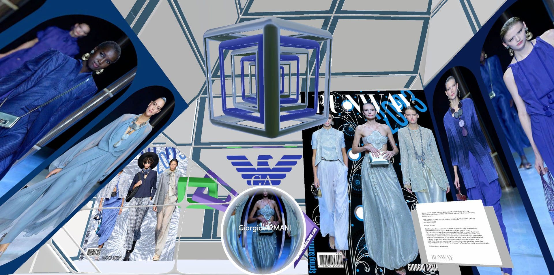 Primavera verano 2023 Giorgio Armani Runway Revista Metaverso Web3
