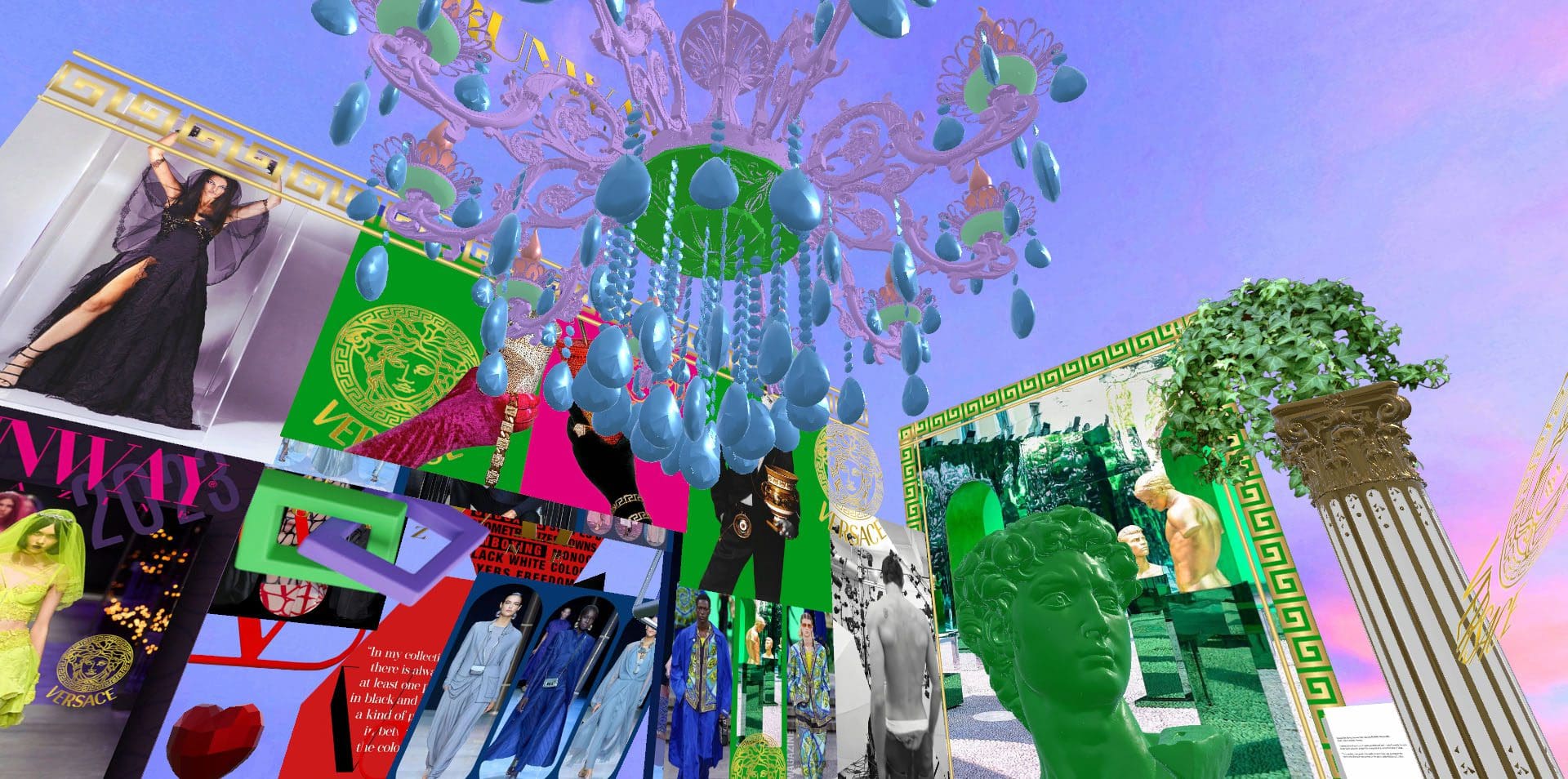 Frühling Sommer 2023 Versace Herren Runway Magazin Metaverse Web3