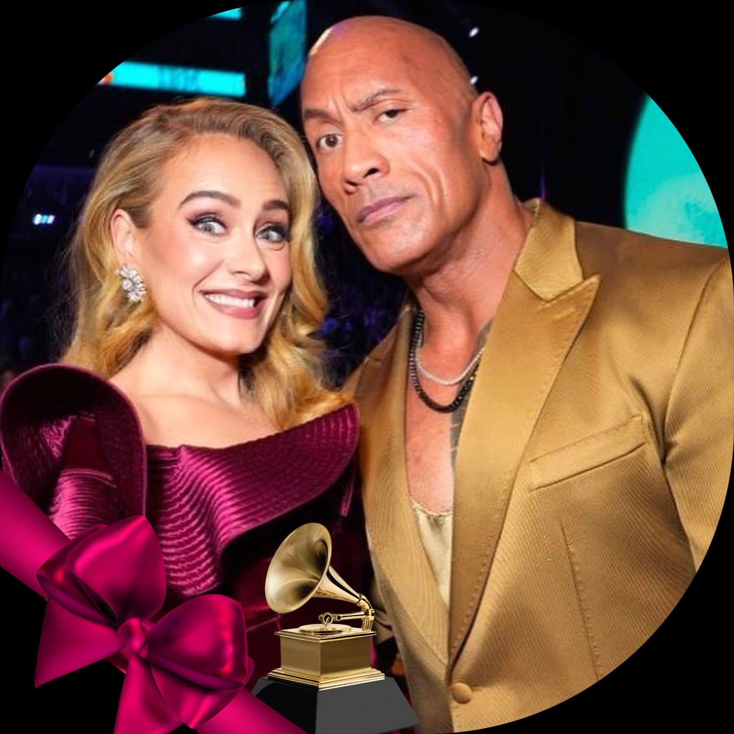 The Rock e Adele no Grammy Awards 65 por Runway revista 2023 1