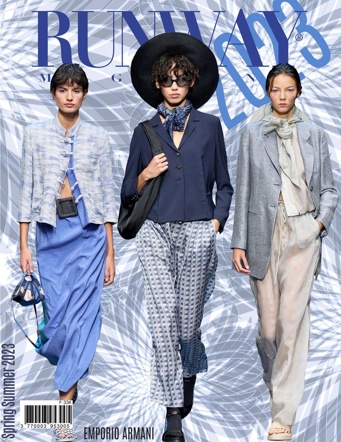1 Runway Couverture du magazine Emporio Armani Printemps Été 2023