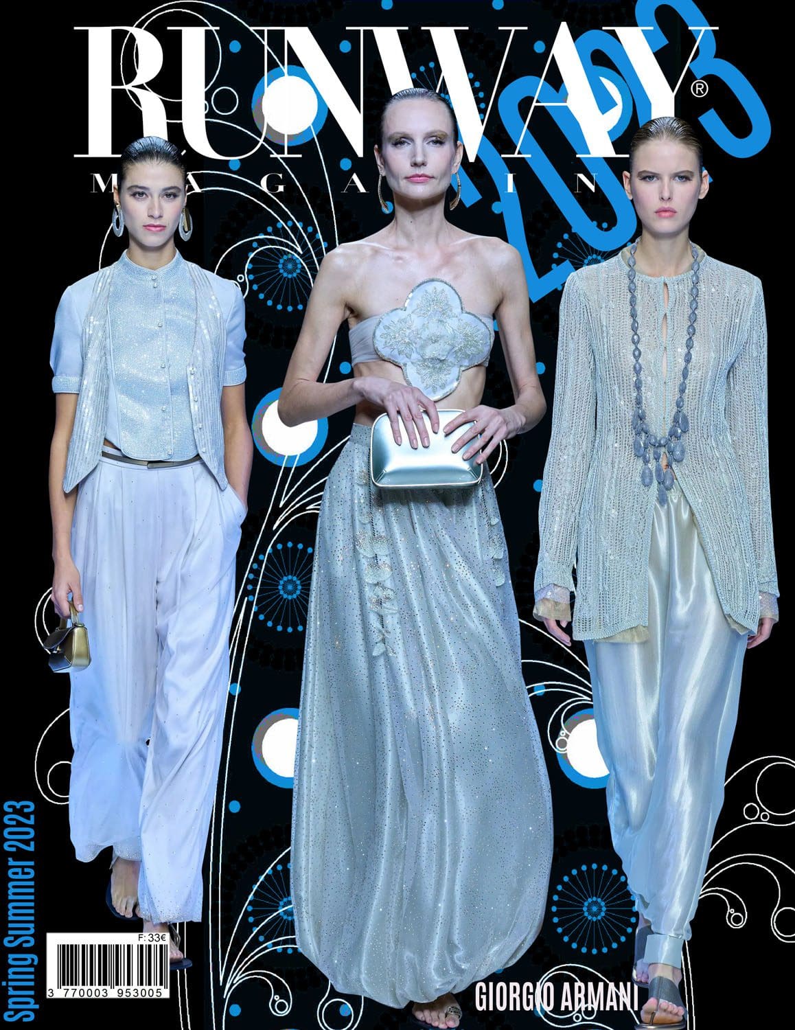 1 Runway Couverture du magazine Giorgio Armani Printemps Été 2023