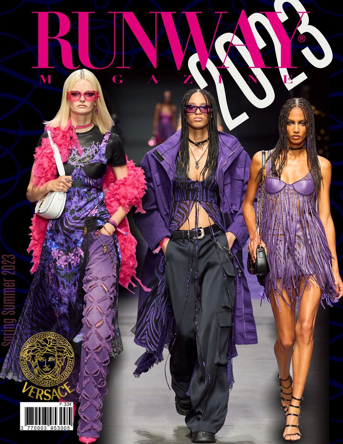 1 Runway Couverture du magazine Versace Printemps Été 2023