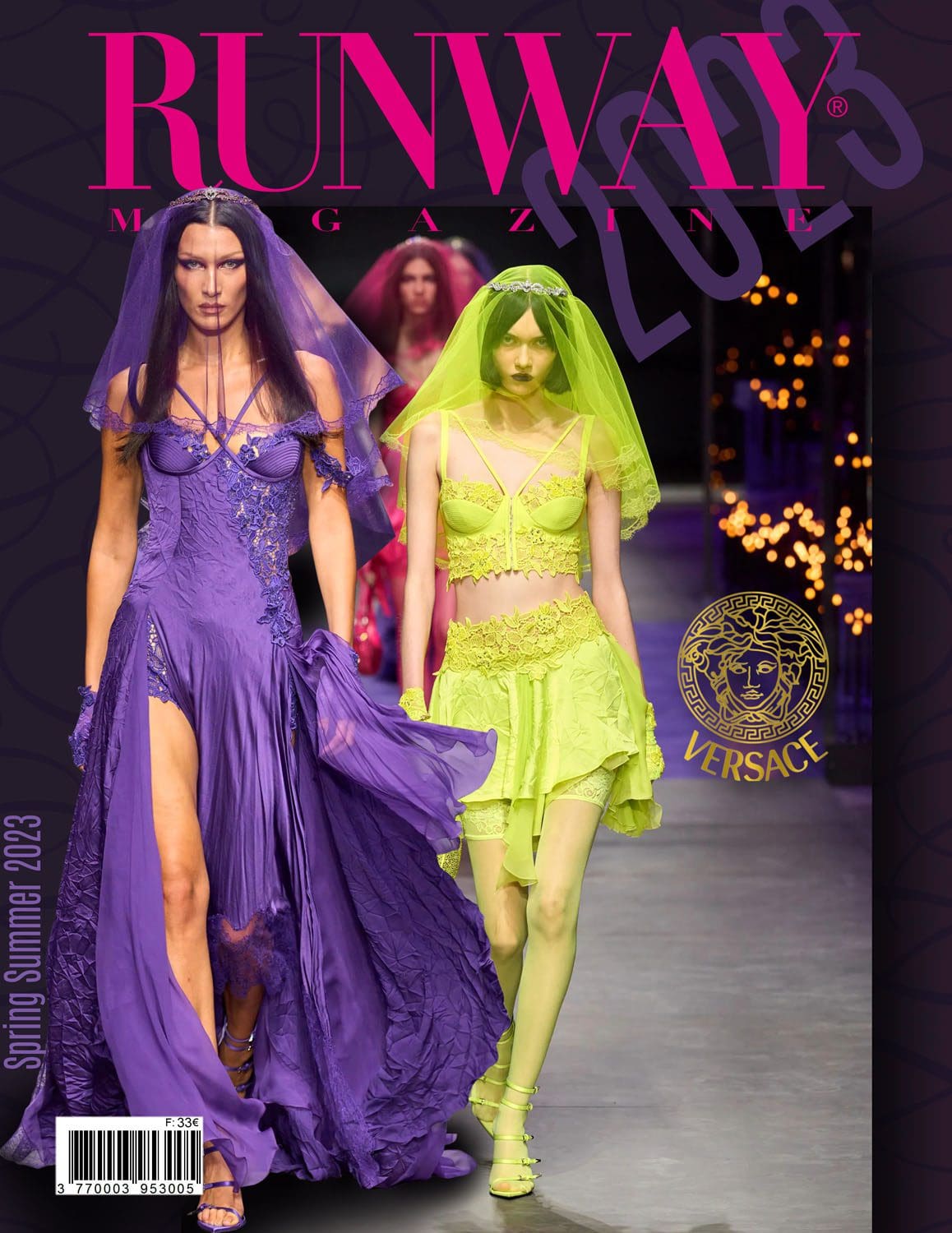 2 Runway Couverture du magazine Versace Printemps Été 2023