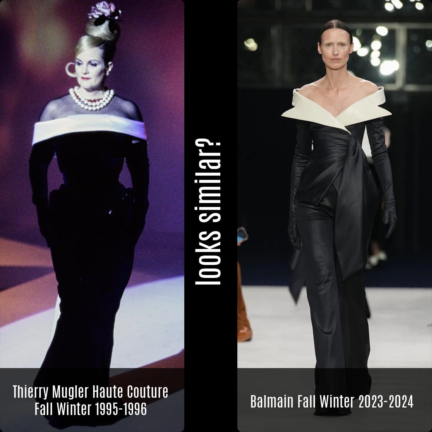 4 巴尔曼秋季 2023 2024 vs Thierry Mugler 1995 1996 秋季高级定制