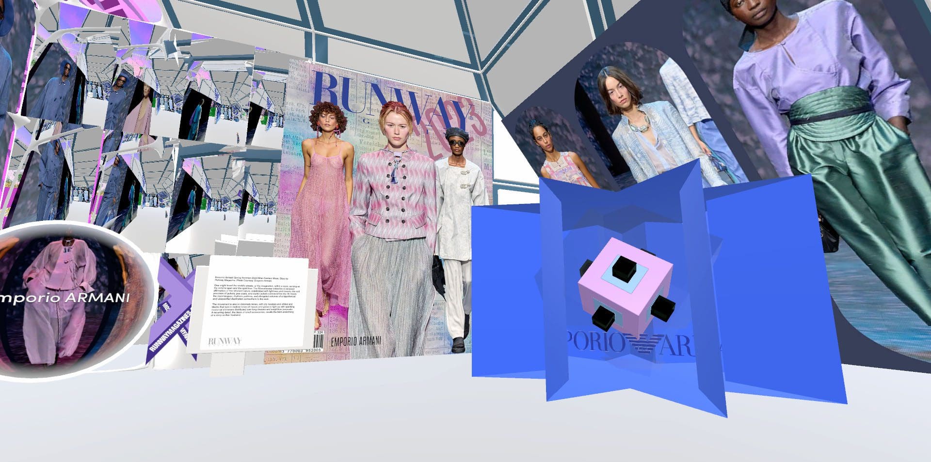 Armani Web3 - Armani Metaverse Primera aparición Runway Revista Web3 - Runway Metaverso