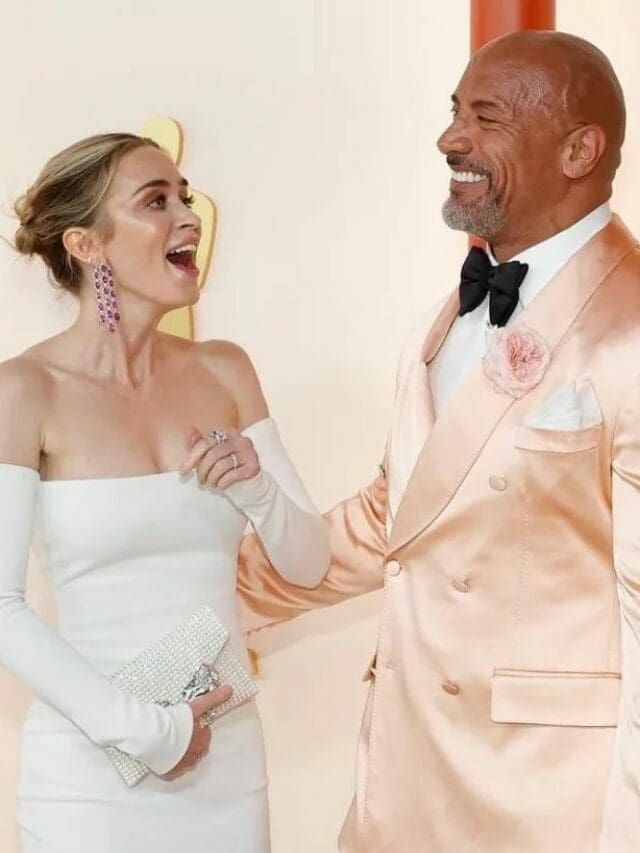 Funny Moments with Emily Blunt and Dwayne Johnson at Oscars 2023