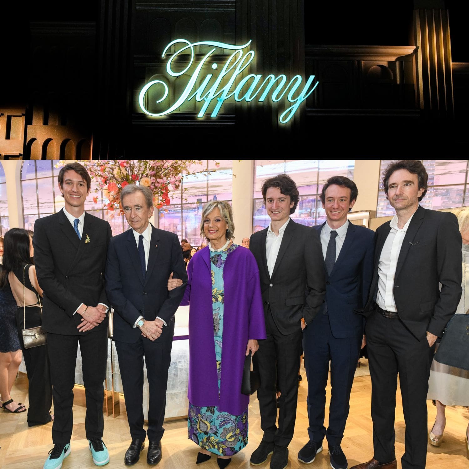 Alexandre Arnault, Bernard Arnault, Helene Arnault, Jean Arnault, Frederic Arnault, Antoine Arnault at Tiffany&Co Reopening of NYC Flagship Store, The Landmark