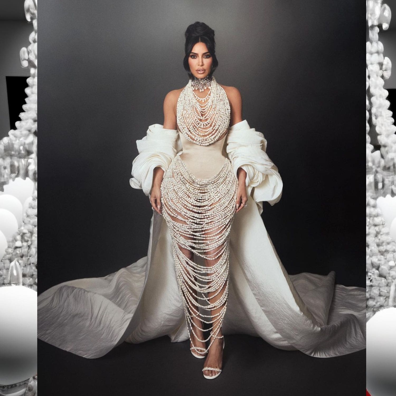 Kim Kardashian con Schiaparelli de Daniel Rosebery en la Met Gala 2023 4